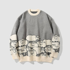 Cute Sheep Pattern Knit Sweater