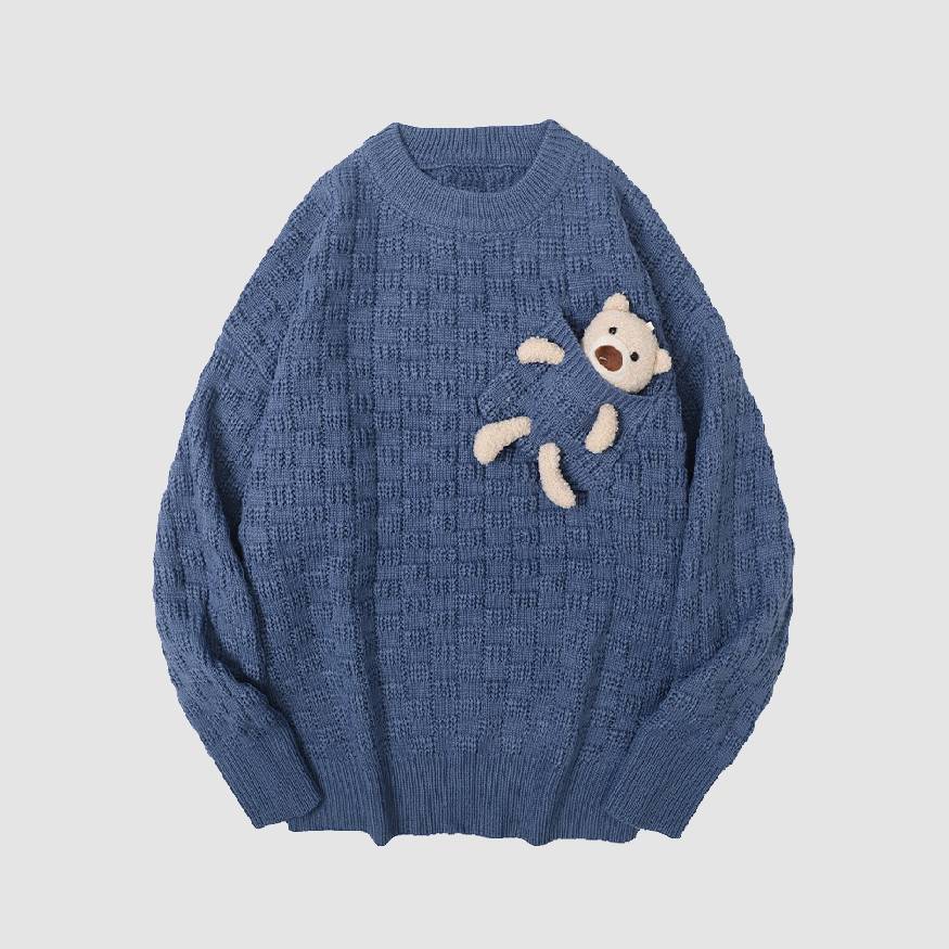 Pullover für Puppen mit Taschenbär