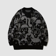 Character Cartoon Pattern Knit Sweater