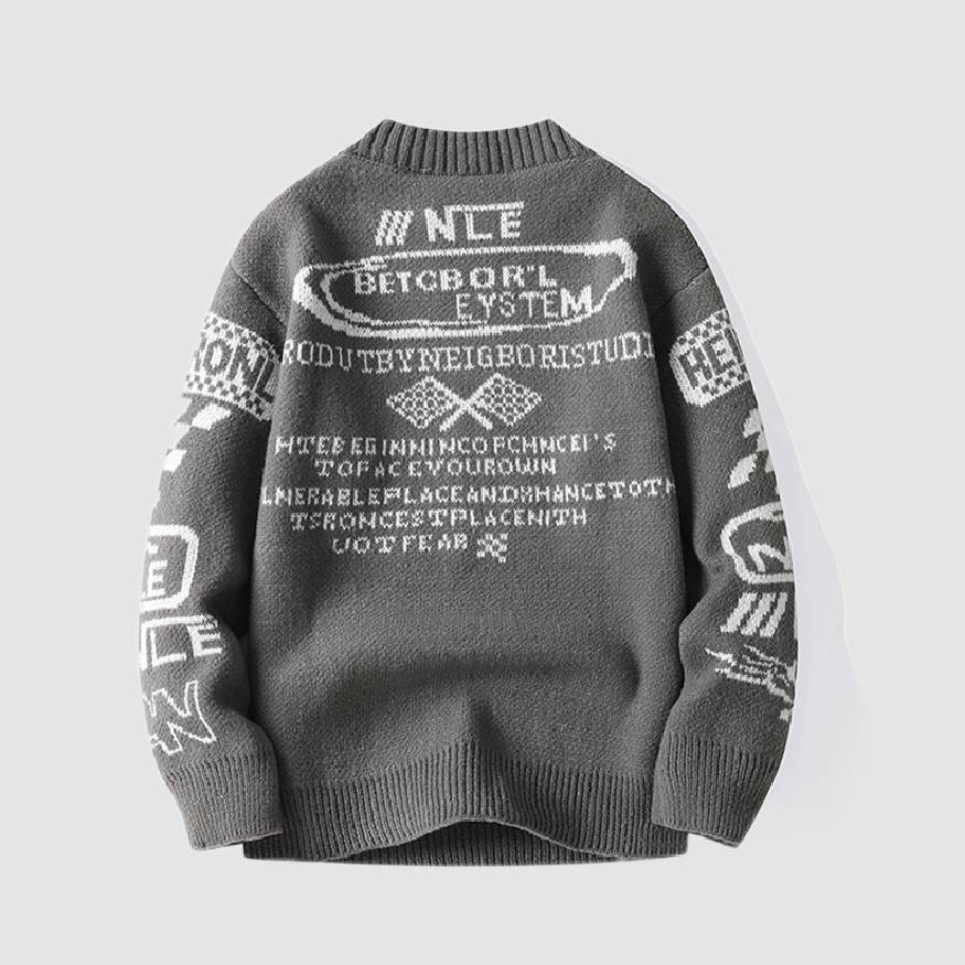 Cool Graffiti Knit Sweater