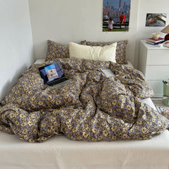 Garden Floral Vintage Bedding Set - Blue Daisy