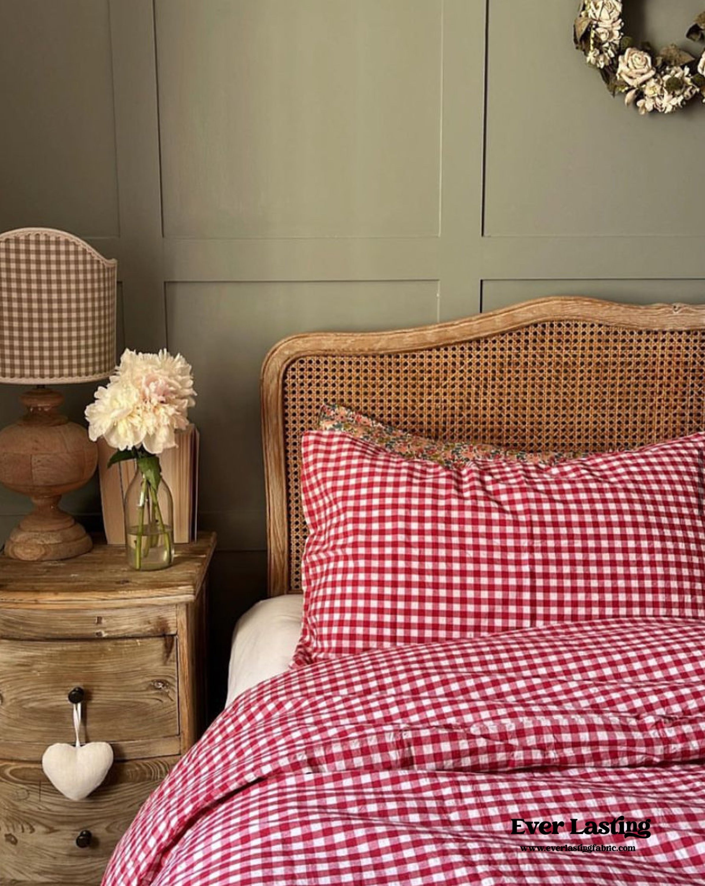 Gingham Bedding Set - Brown