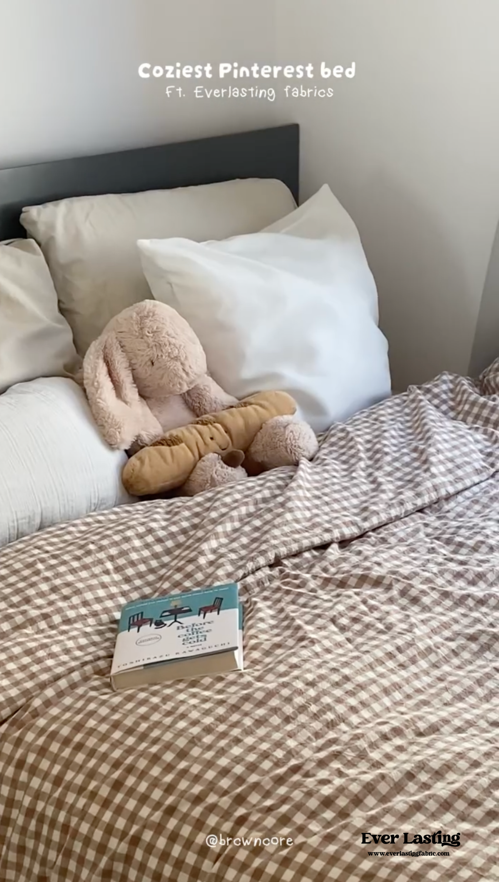Gingham Bedding Set - Brown