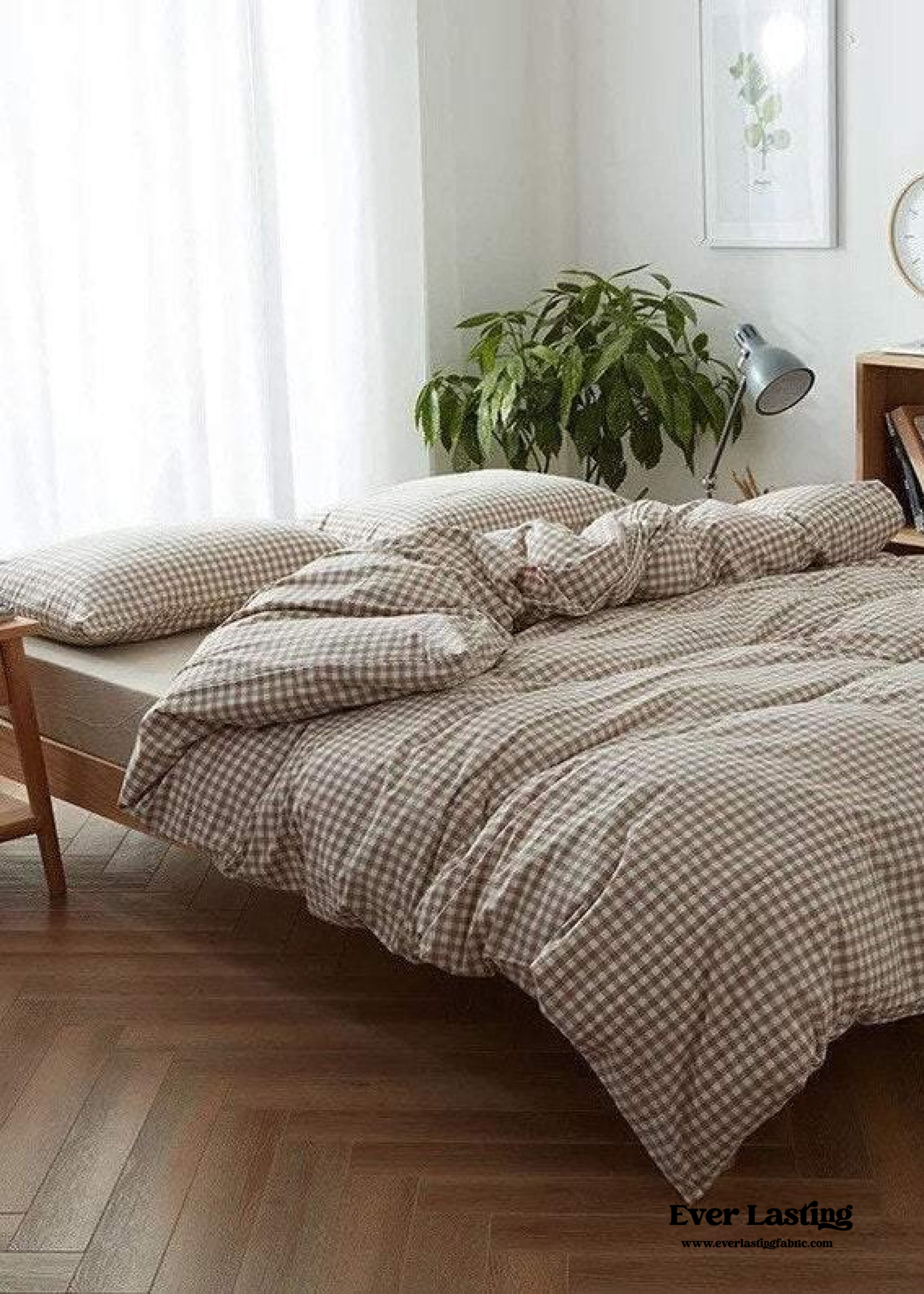 Gingham Bedding Set - Pink