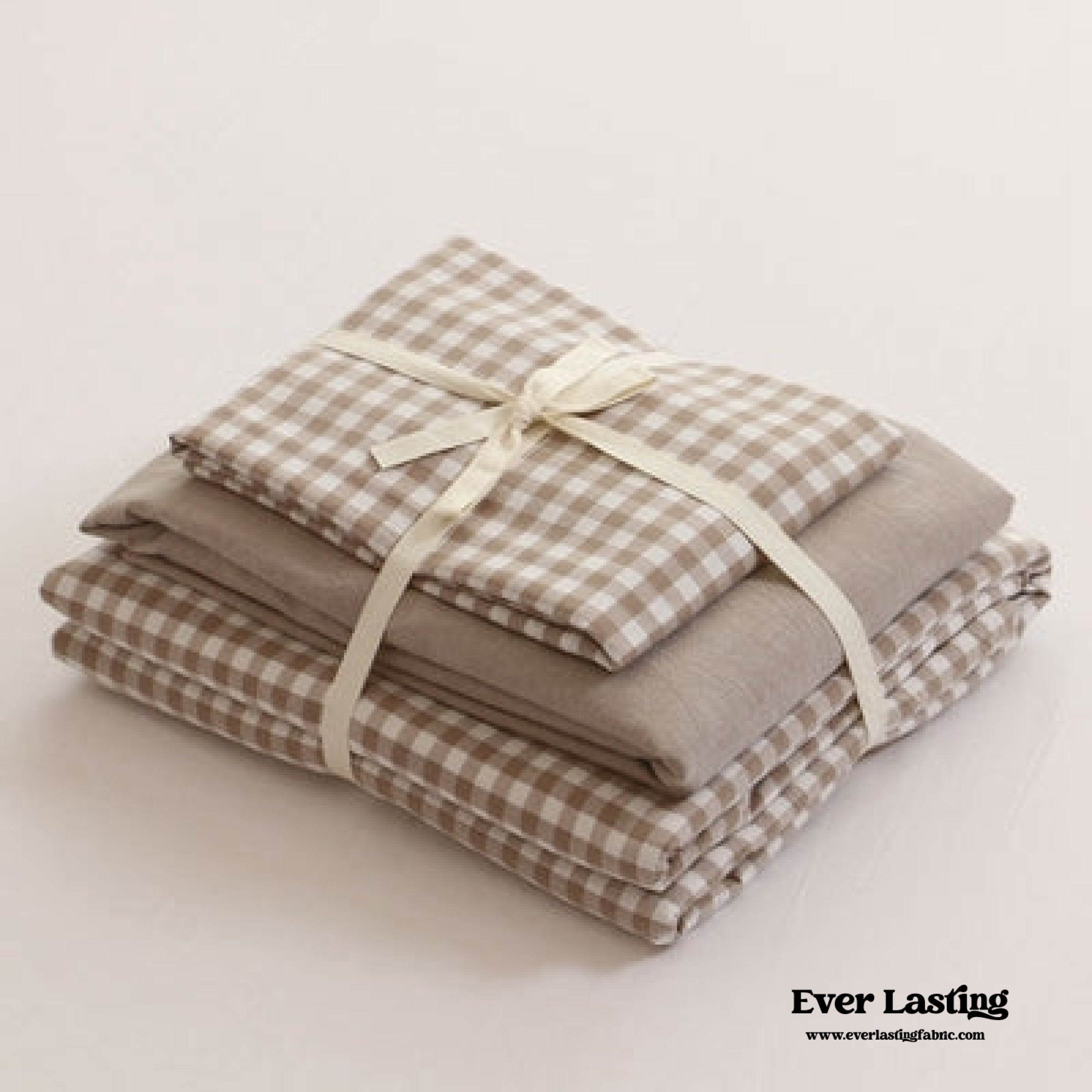 Gingham Bedding Set - Pink