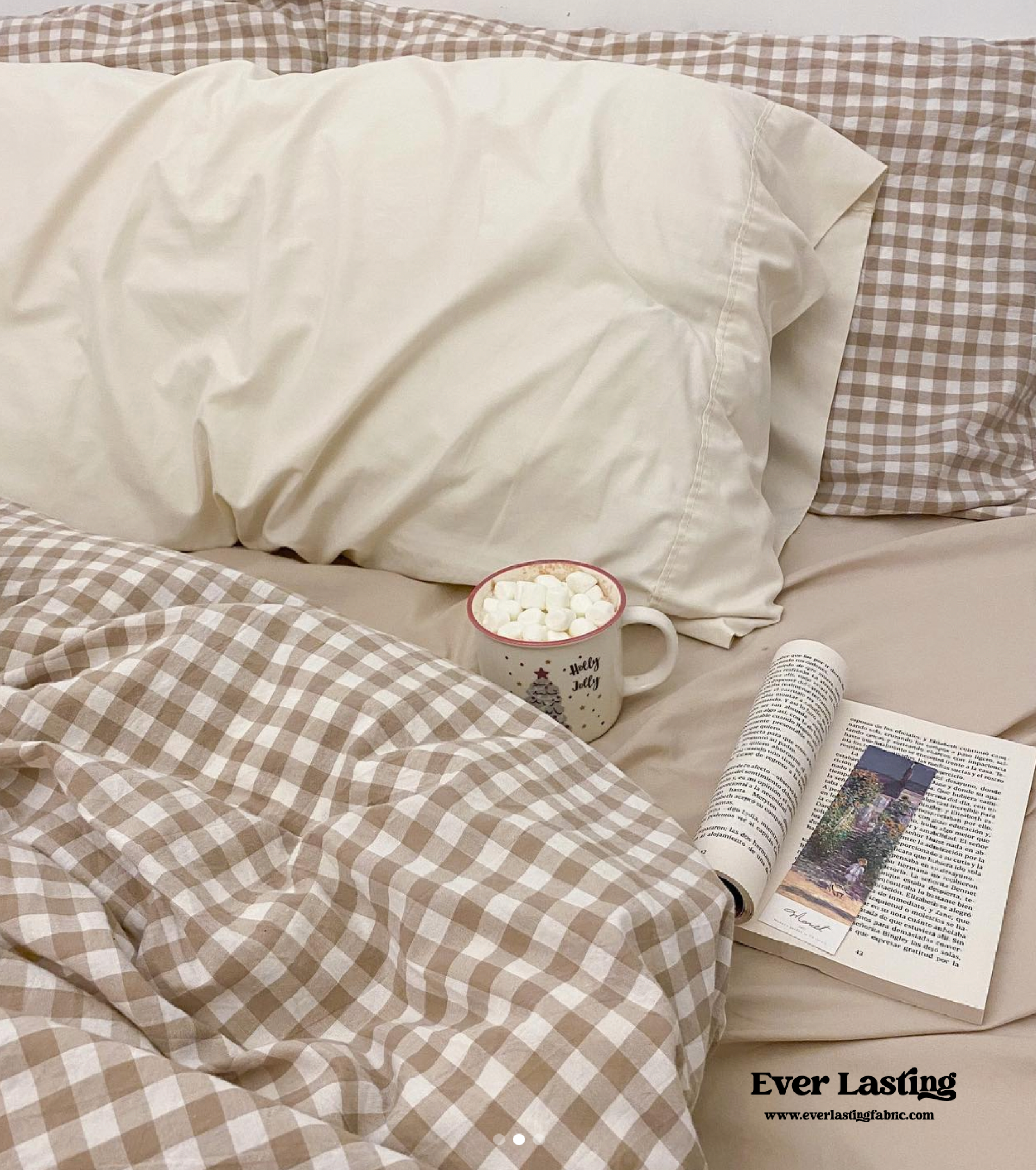 Gingham Bedding Set - Pink