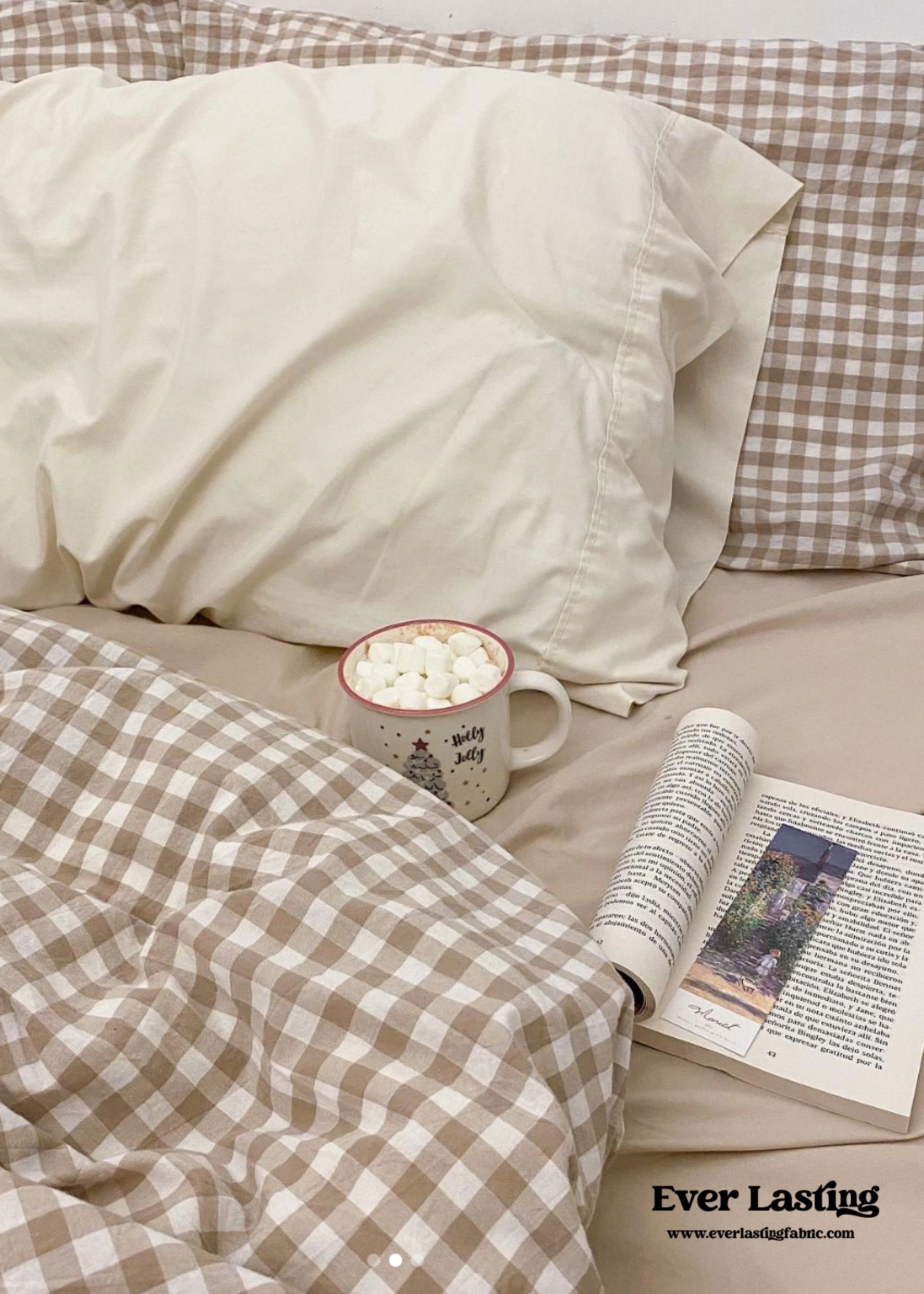 Gingham Bedding Set - Pink