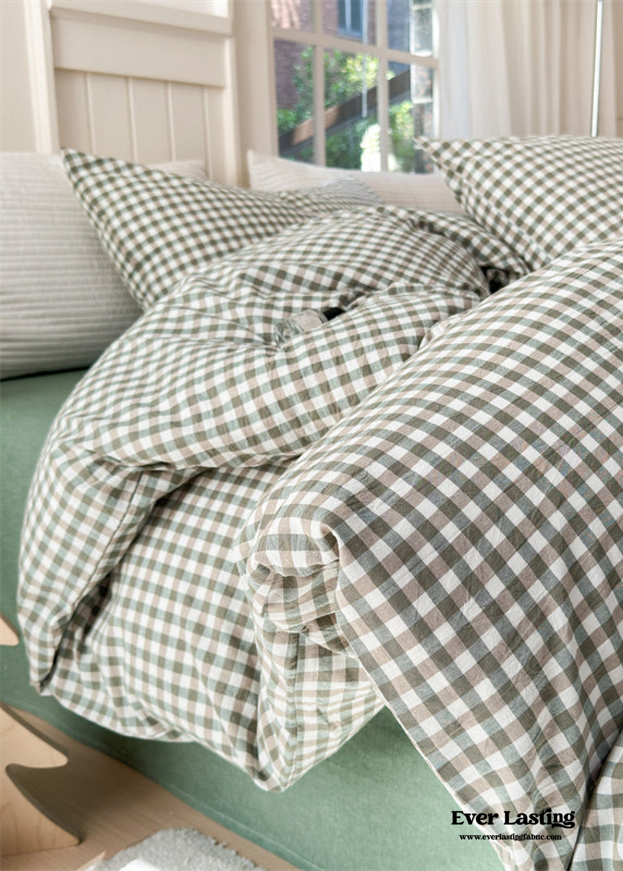 Gingham Bedding Set - Pink