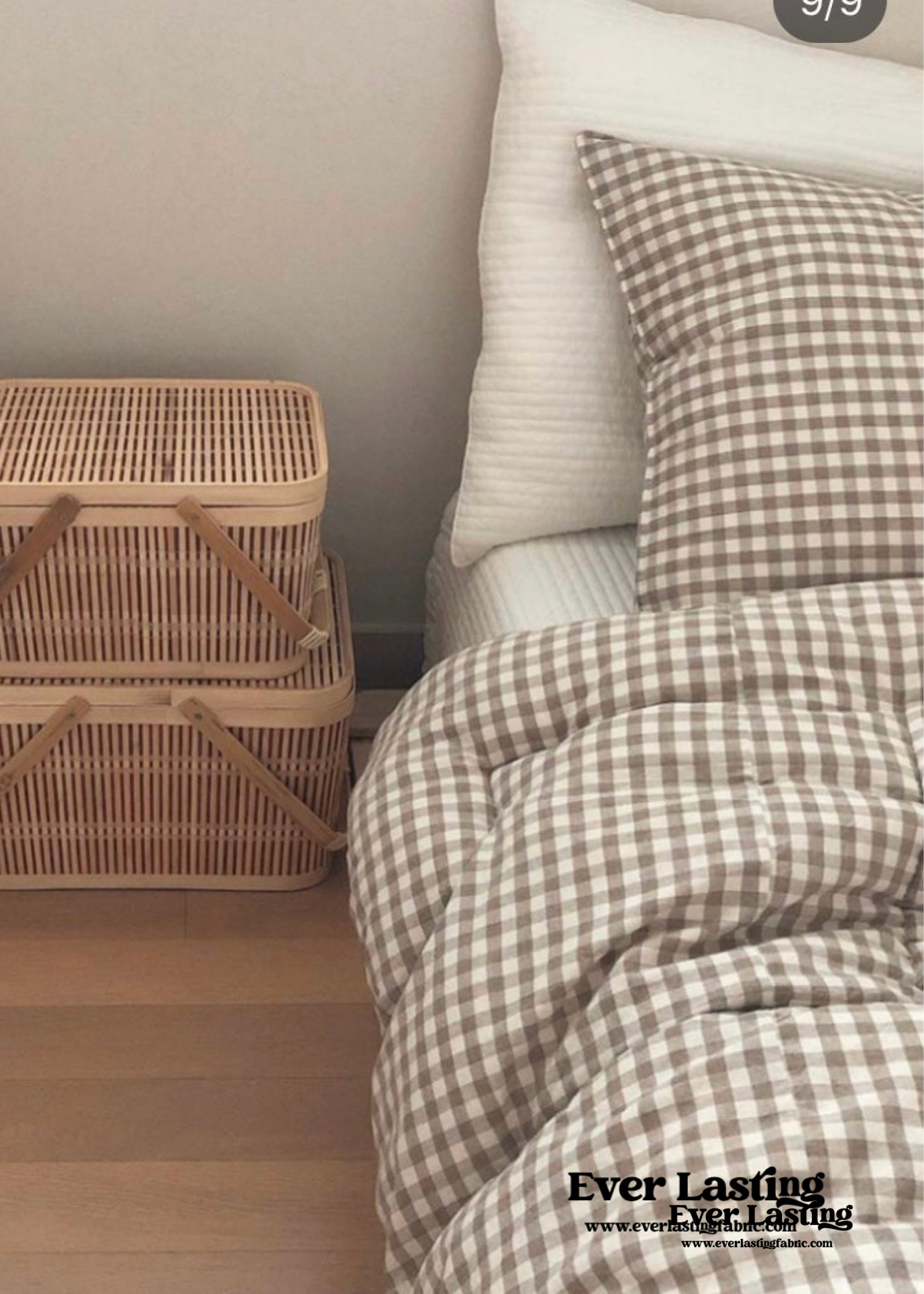 Gingham Bedding Set - Pink