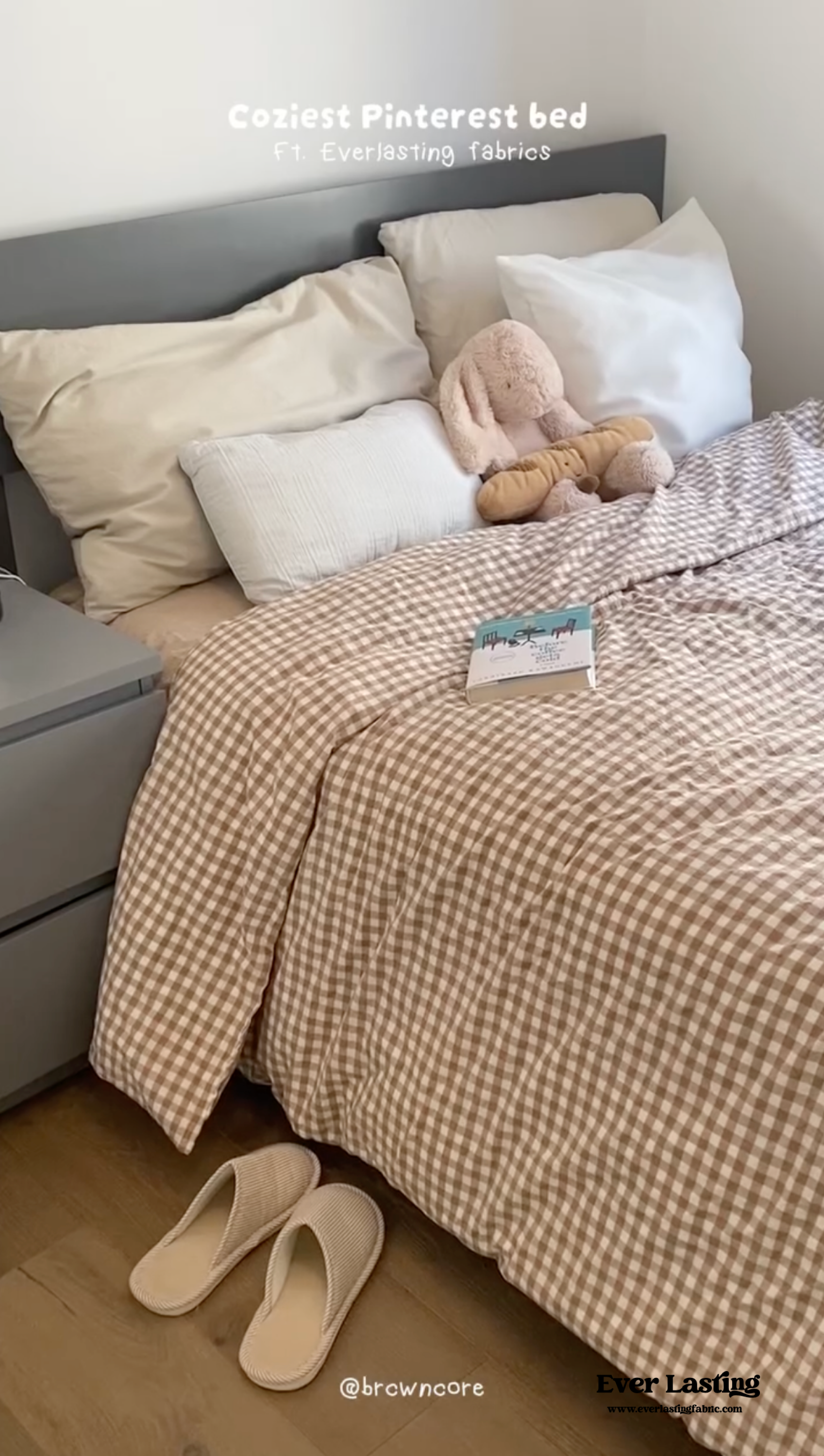 Gingham Bedding Set - Pink