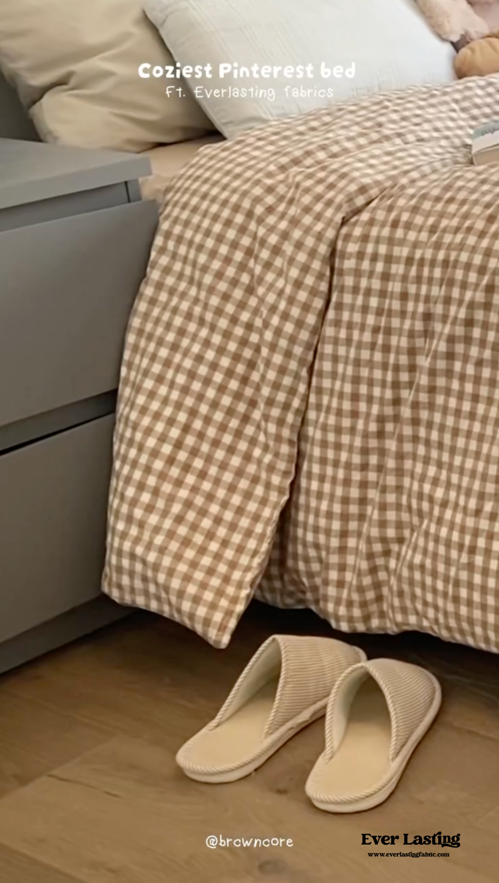 Gingham Bedding Set - Pink