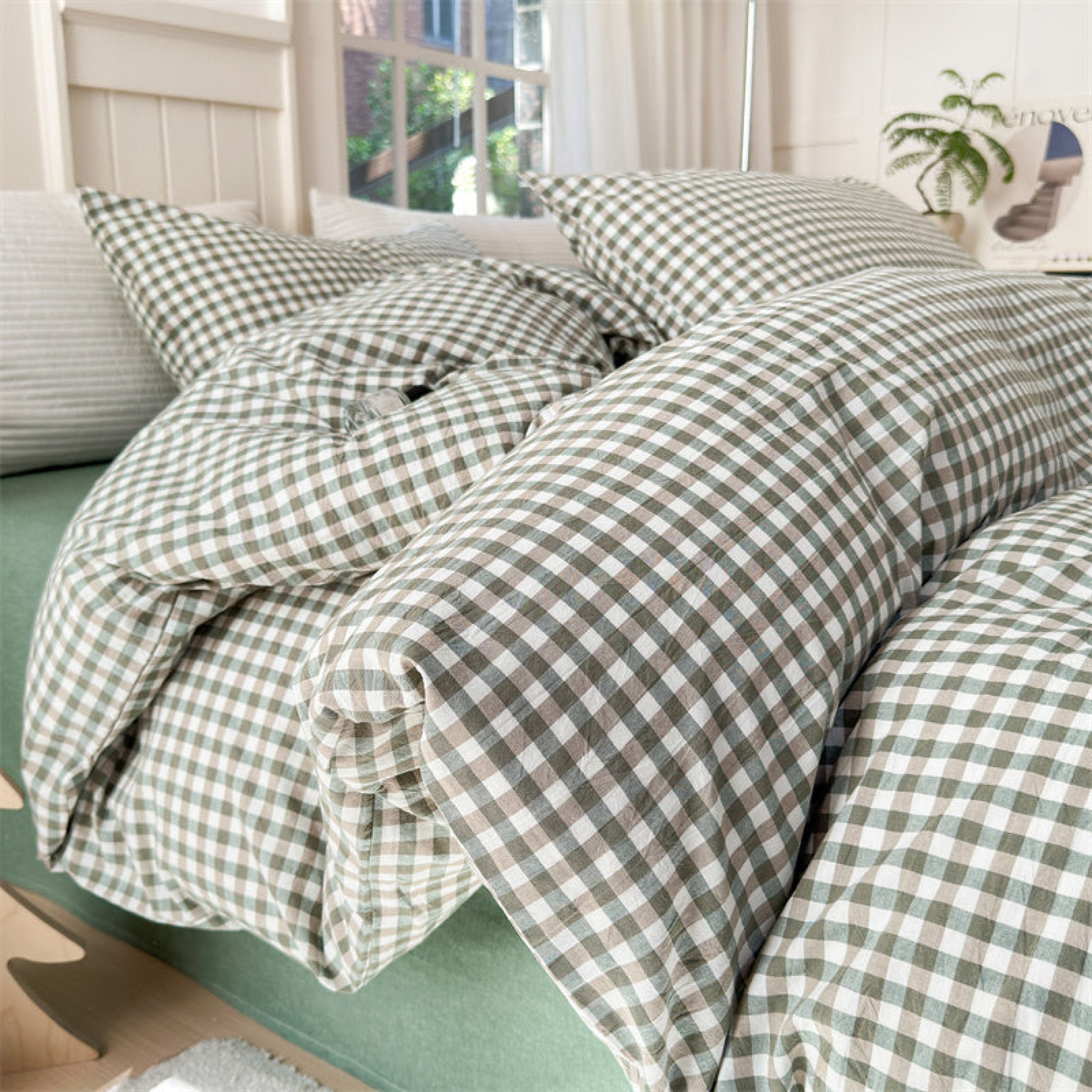 Gingham Bedding Set - Pink