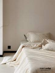 Grace Silky Floral Luxury Bedding Set - Cream