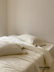 Grace Silky Floral Luxury Bedding Set - Cream