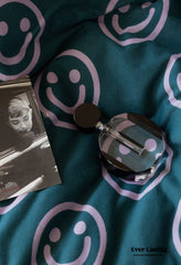 Happy Face Cotton Bedding Set - Blue Green