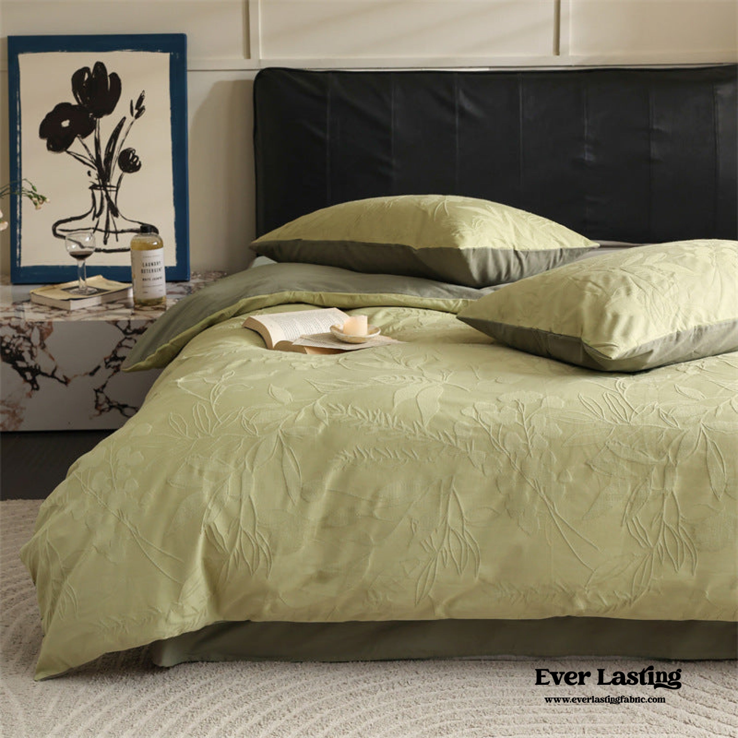 Hidden Garden Jacquard Floral Bedding Set - Tan Pink