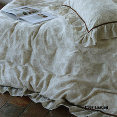 Hidden Garden Linen Cotton Floral Ruffle Bedding Set