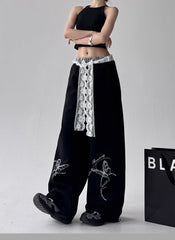 Retro Lace Casual Trousers