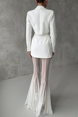 Stretch Slim Flared Trousers