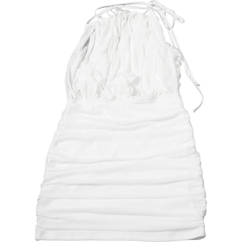 Net-Silk Neck-Wrap Dress
