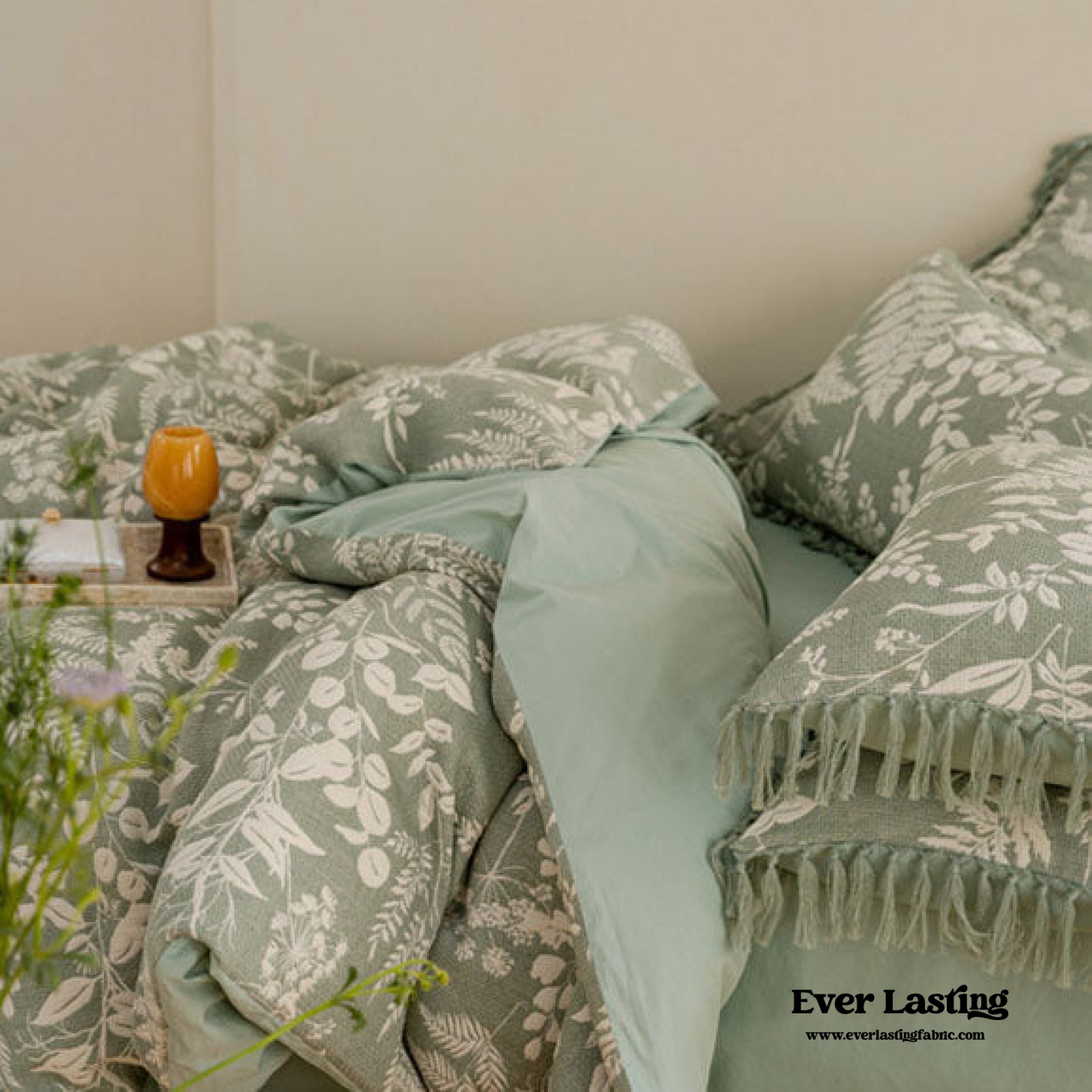 Jacquard Tufted Floral Bedding Set - Pink