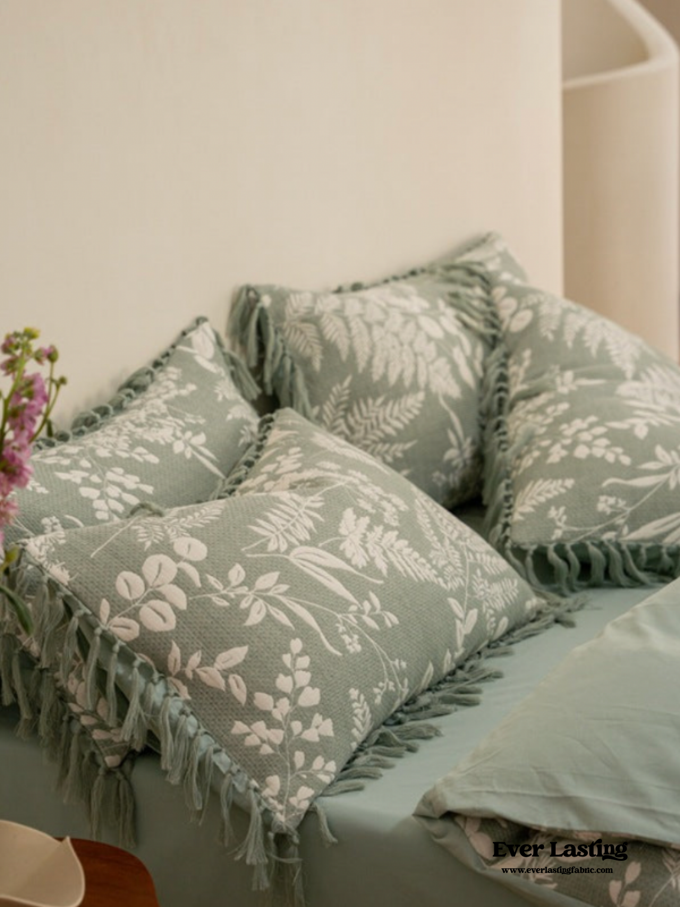 Jacquard Tufted Floral Bedding Set - Pink