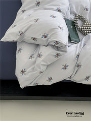 Jersey Knit Cotton Floral Bedding Set - Blue Ocean