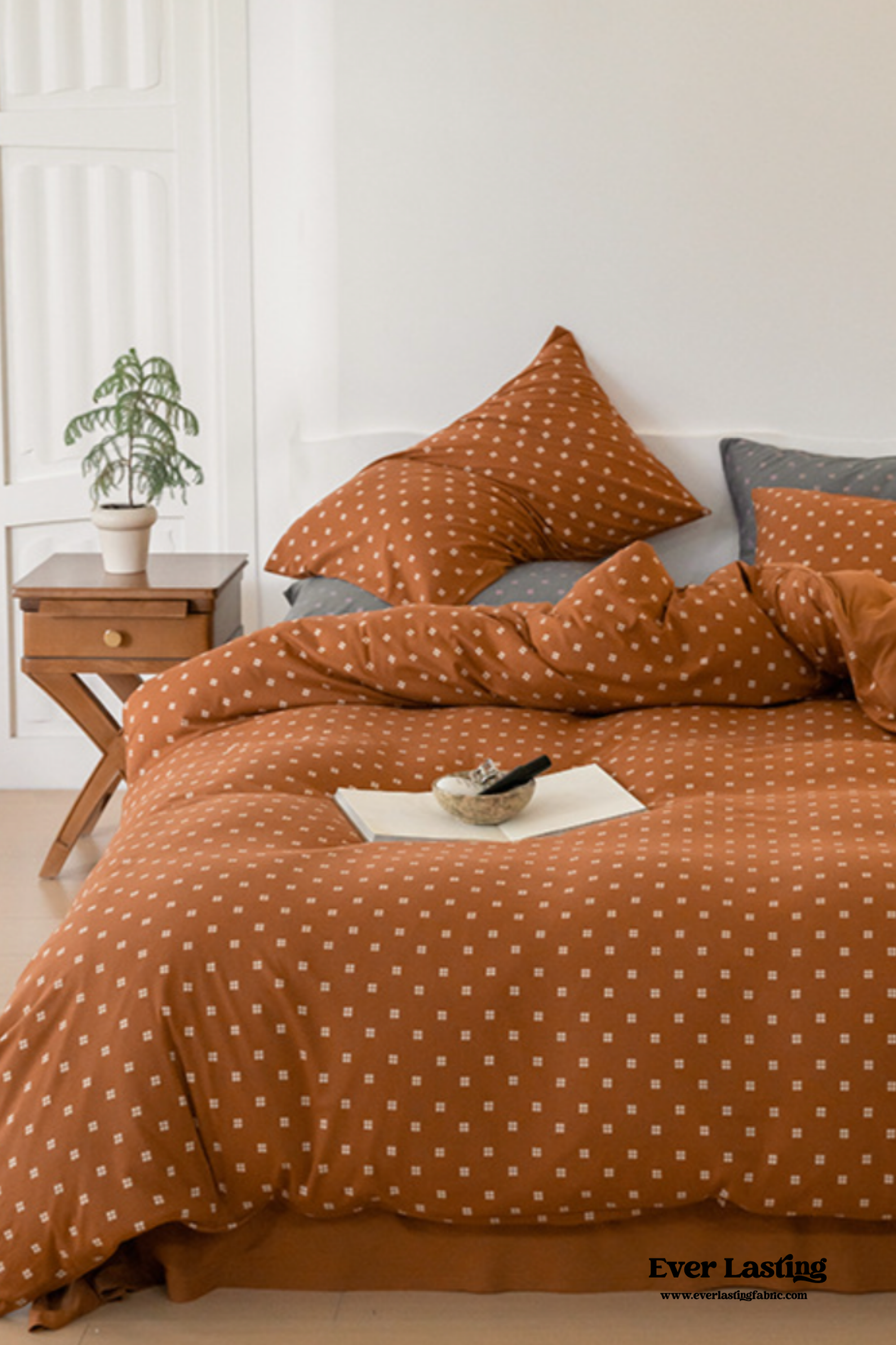Jersey Knit Dotted Bedding Set - Pink
