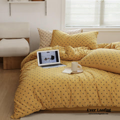 Jersey Knit Dotted Bedding Set - Yellow