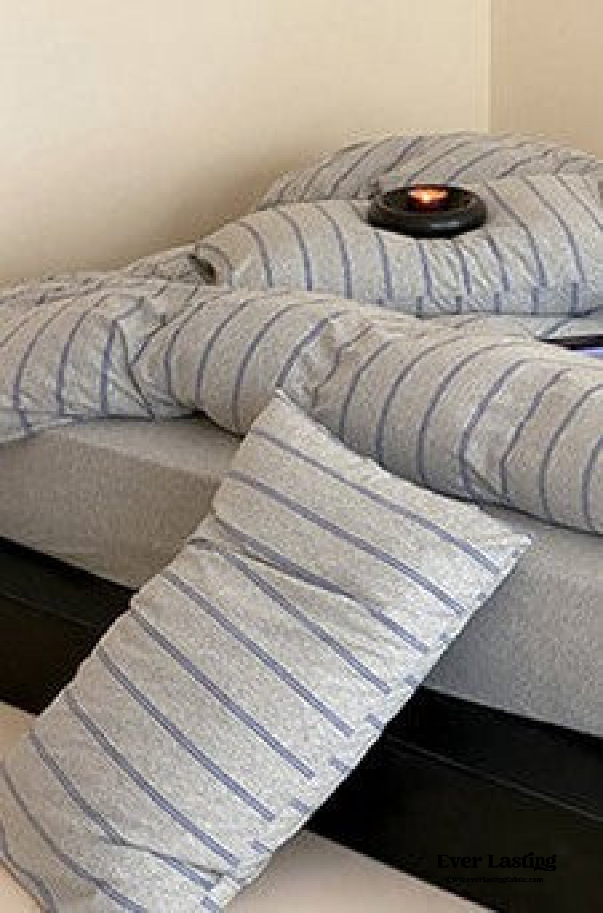Jersey Knit Stripe Bedding Set - White Pink