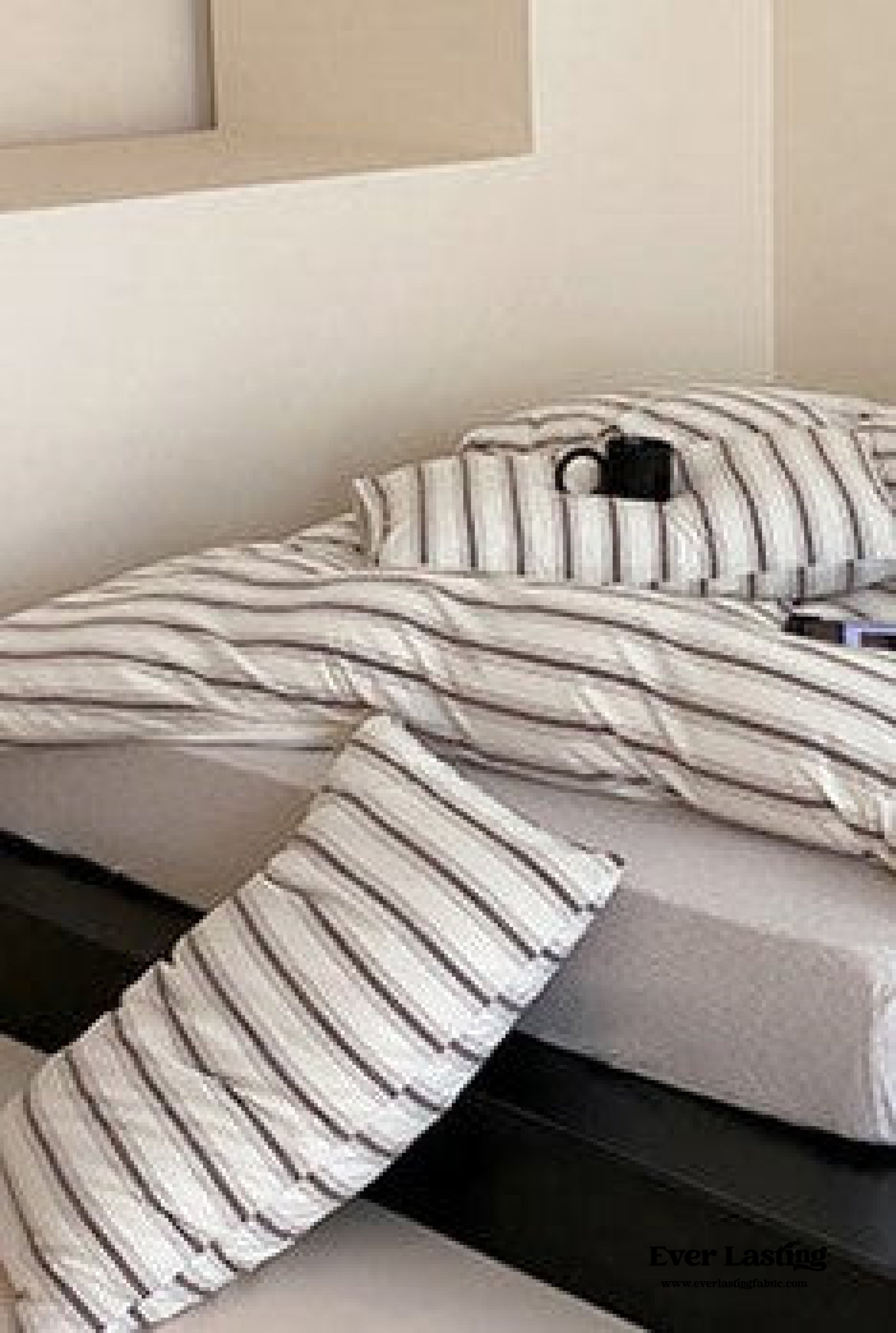 Jersey Knit Stripe Bedding Set - White Pink