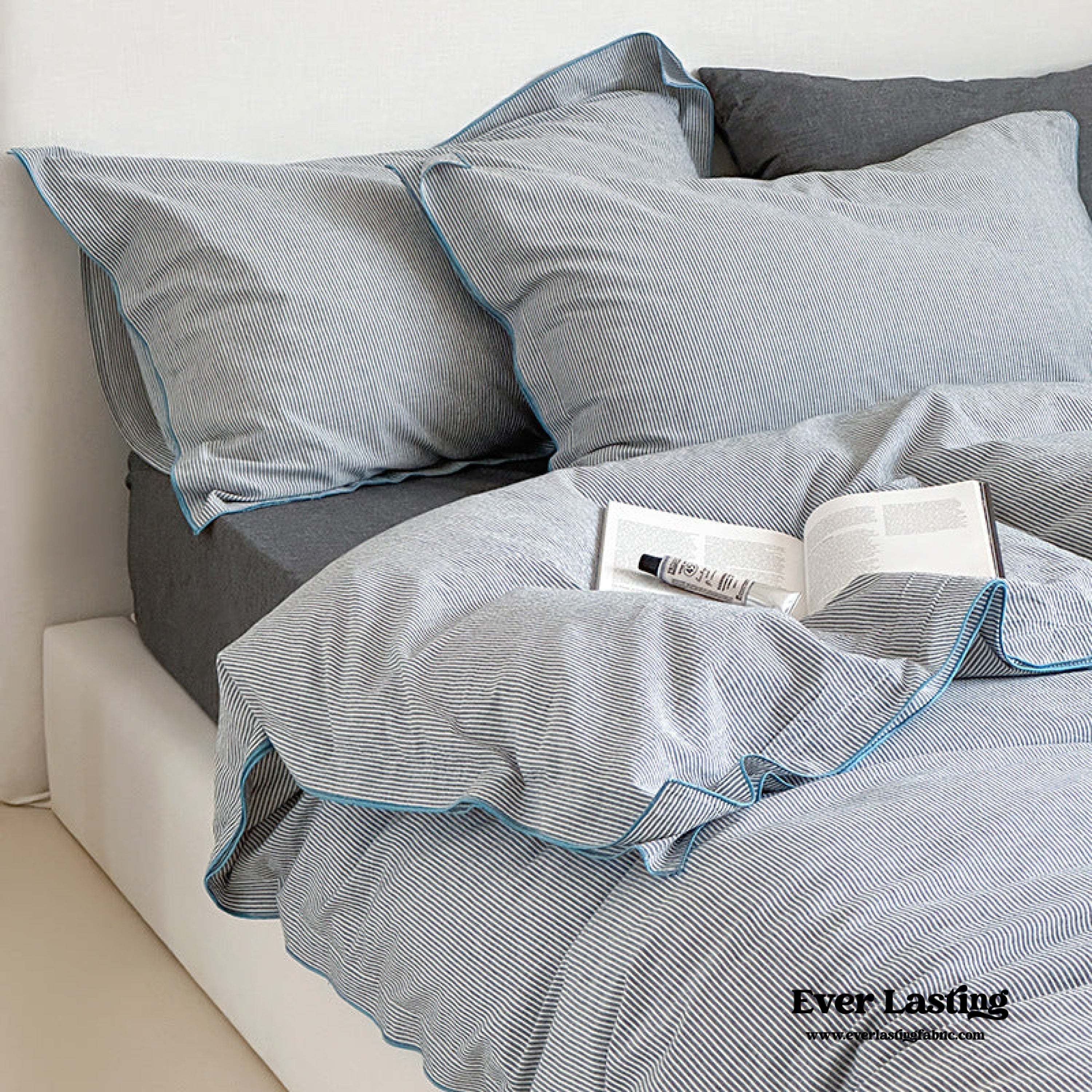 Joce Striped Bedding Set - Blue