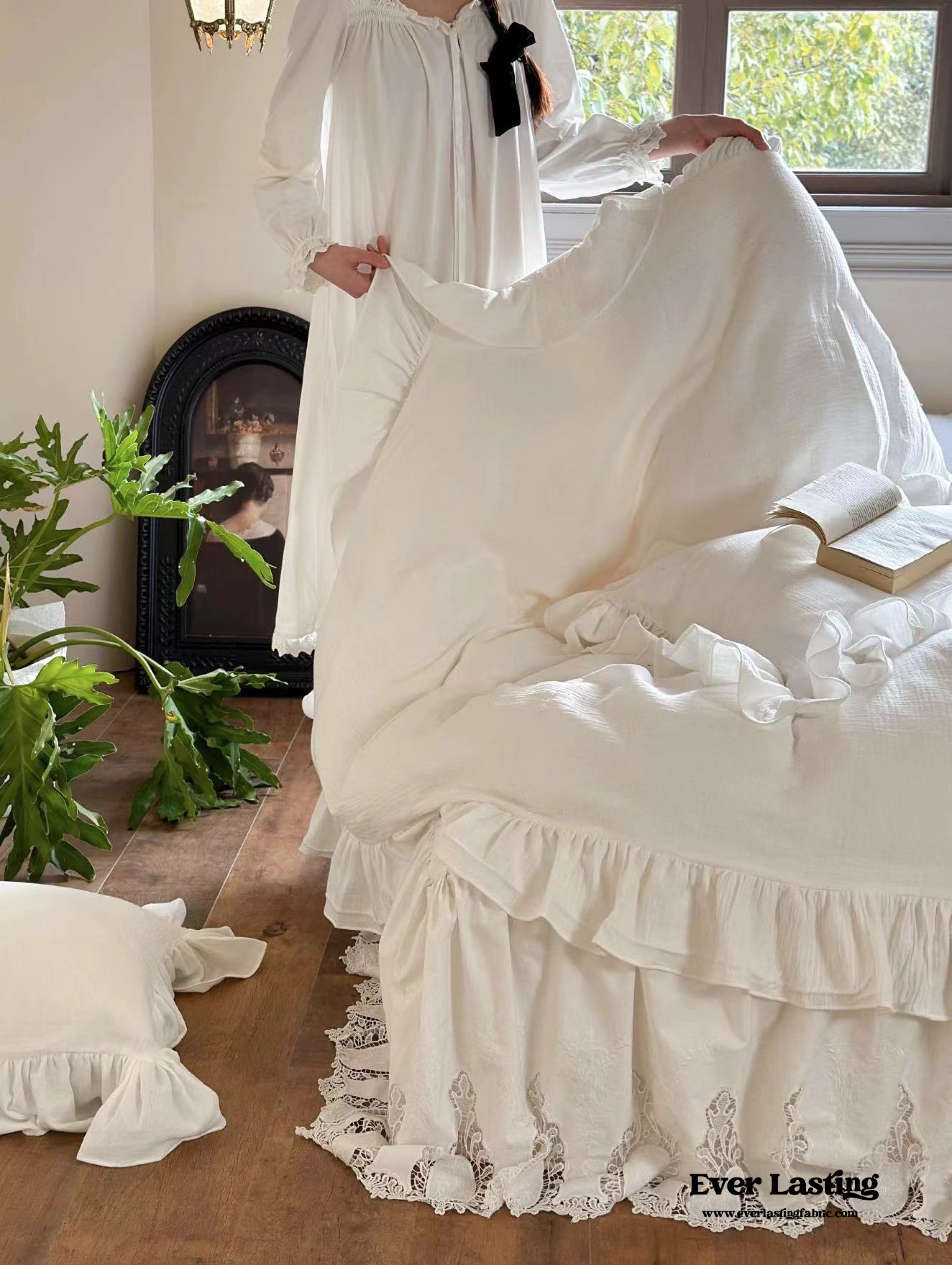 Liliane Elegant Ruffle Double Gauze Bedding Set - French Simple