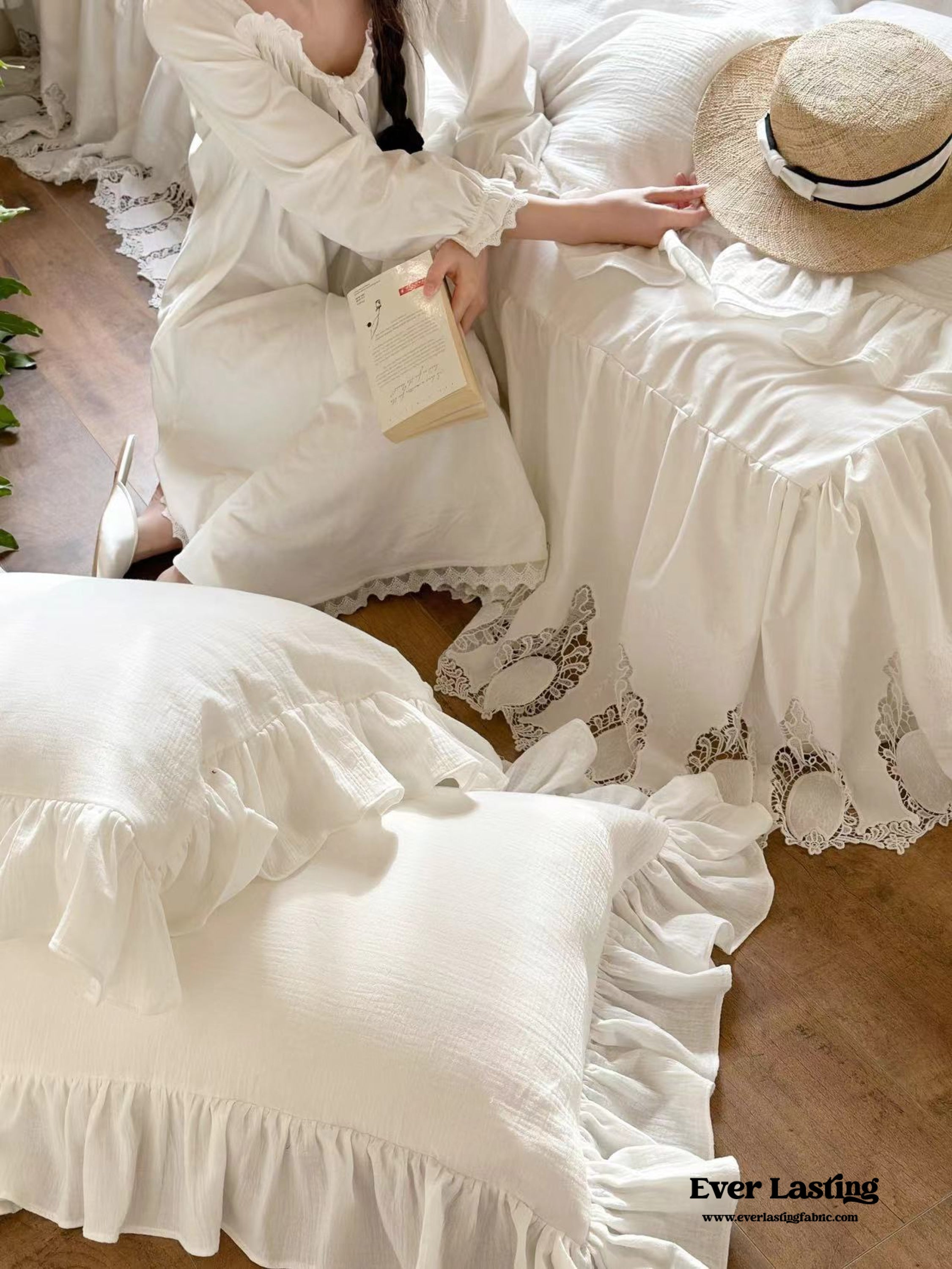 Liliane Elegant Ruffle Double Gauze Bedding Set - French Simple