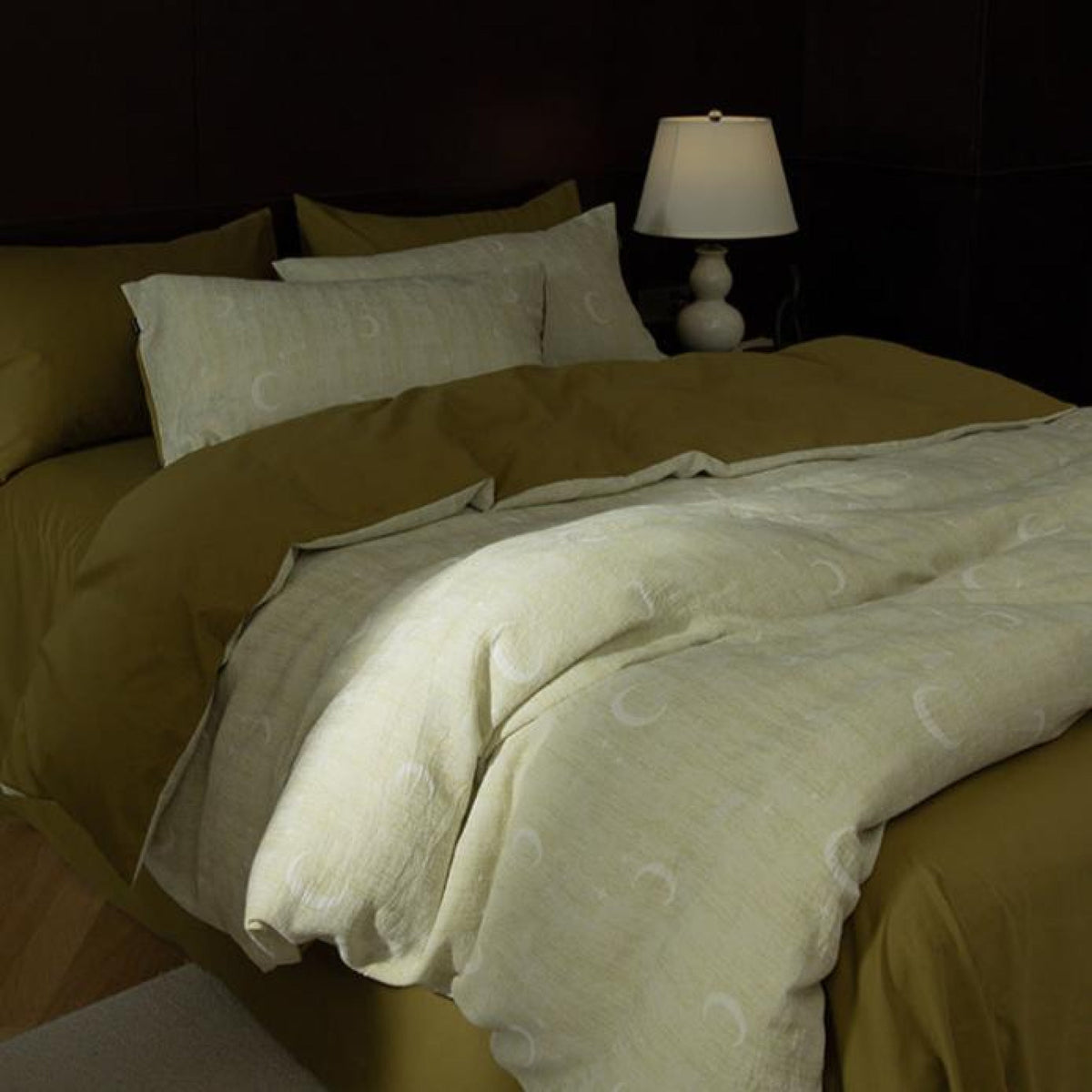 Lucien Silky Vintage Jacquard Bedding Set - Green