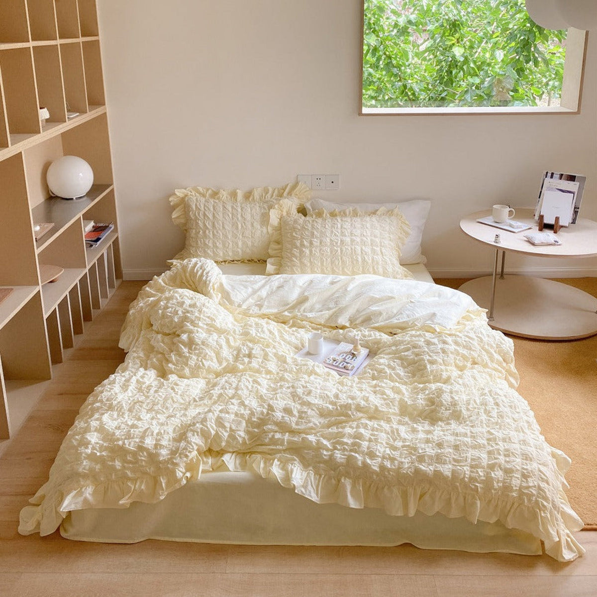 Marshmallow Puff Ruffle Bedding Set - Yellow