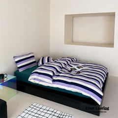 Maximalist Striped Bedding Set - Purple