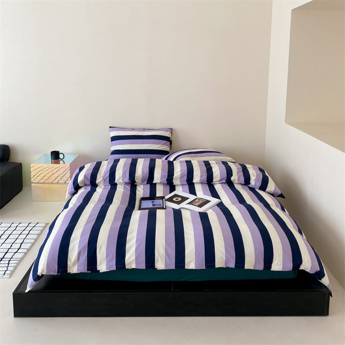 Maximalist Striped Bedding Set - Purple