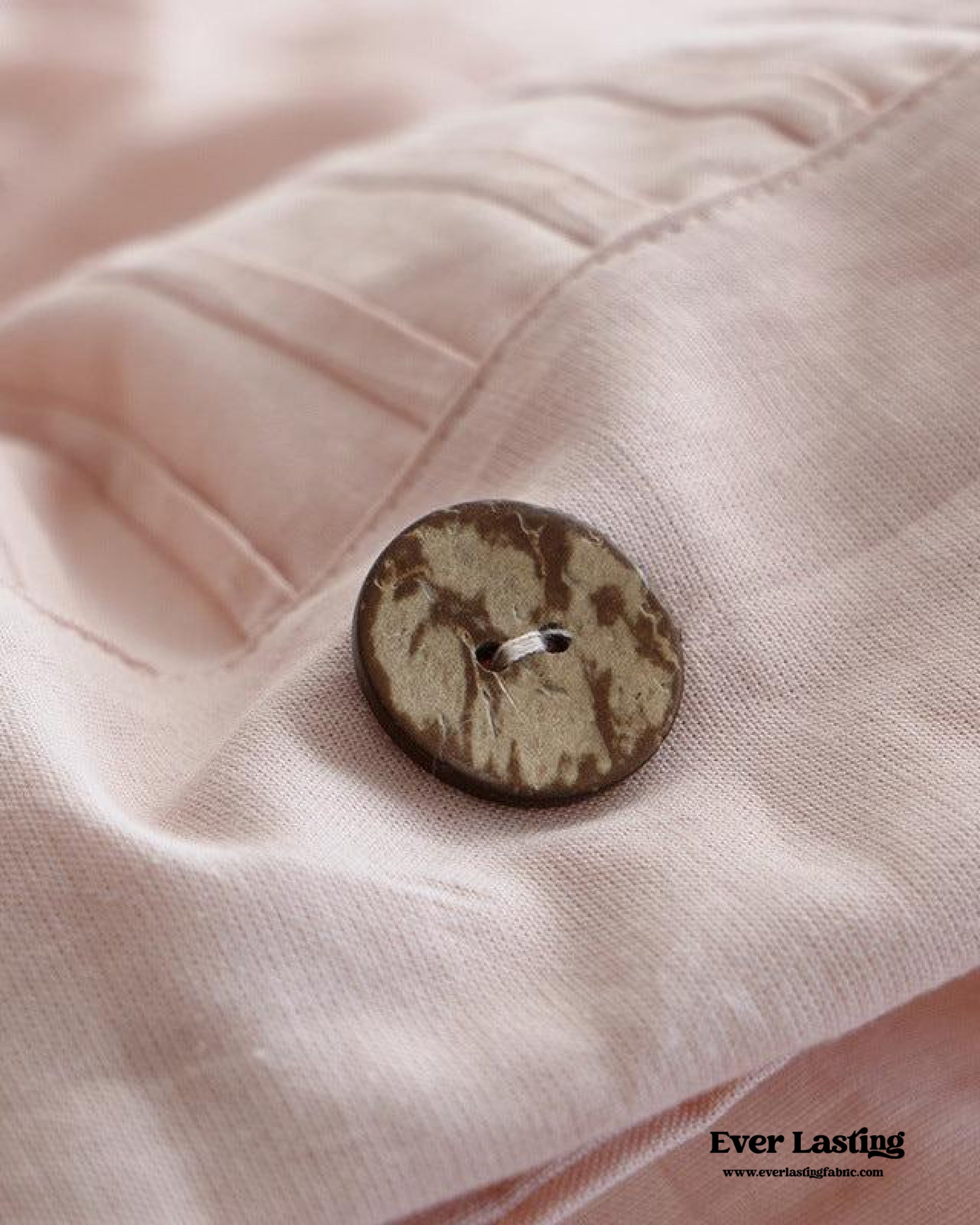 Milo Minimalist Solid Button Bedding Set - Pink