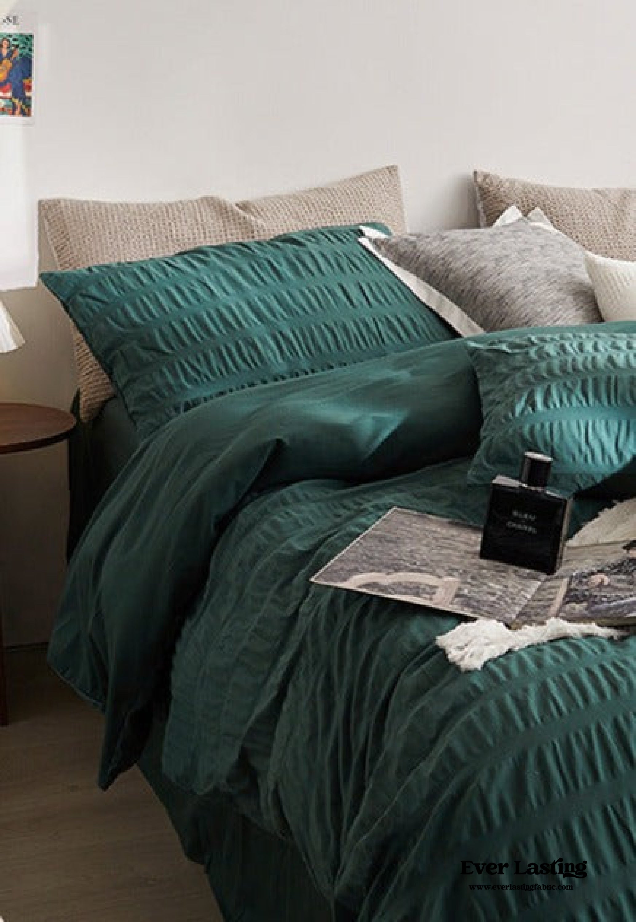 Minimal Bubble Textured Bedding Set - Blue