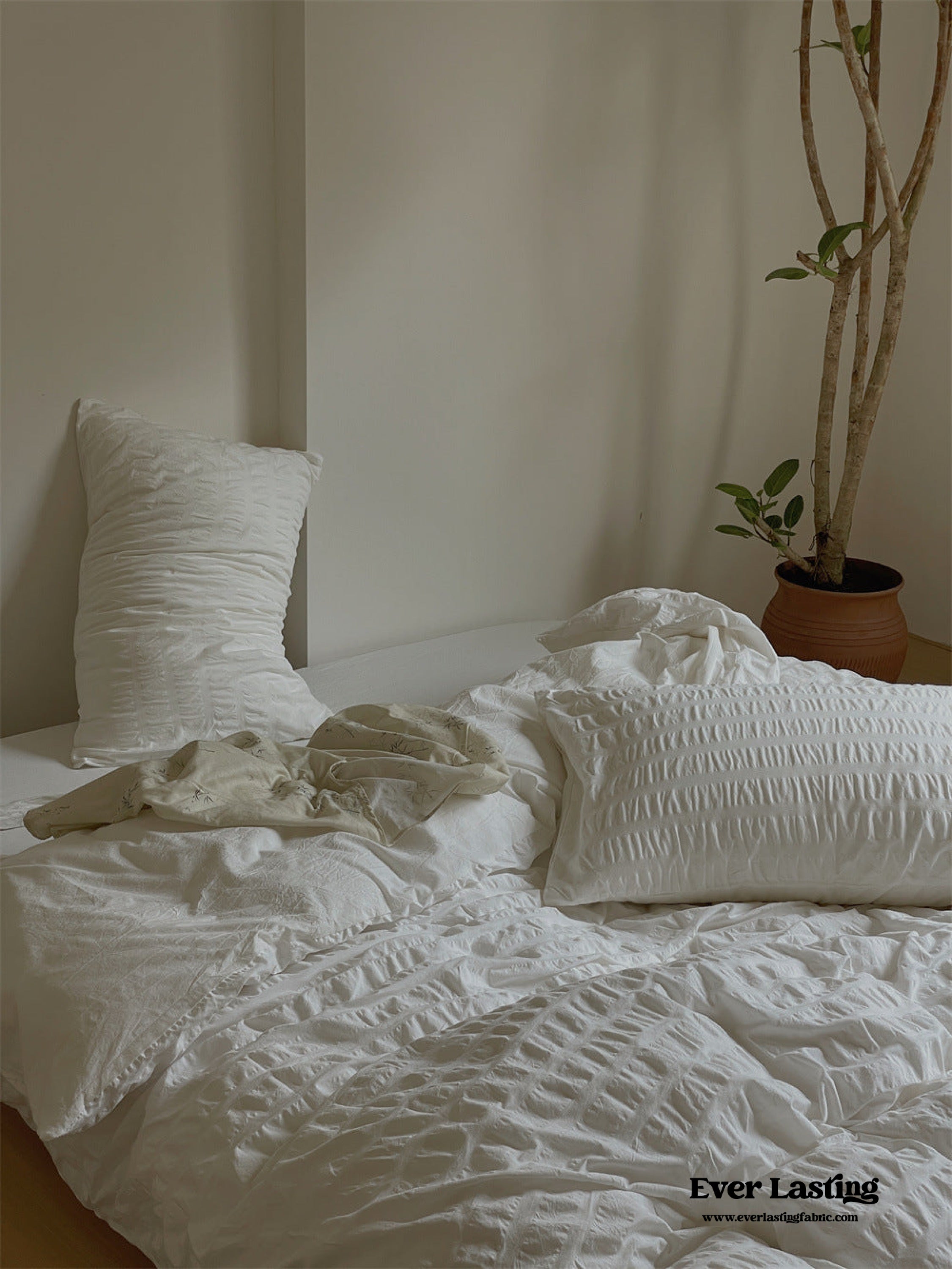 Minimal Bubble Textured Bedding Set - Blue