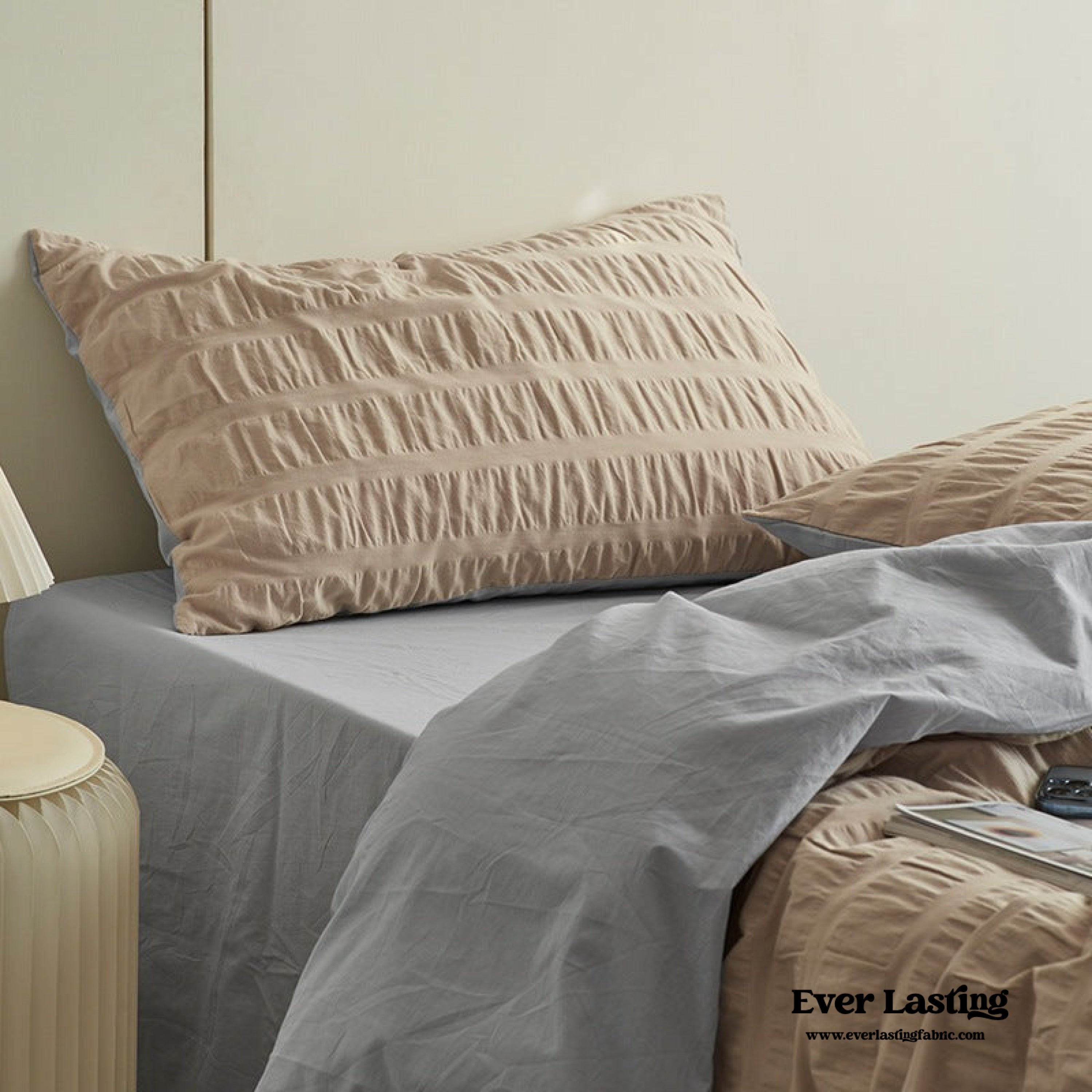 Minimal Bubble Textured Bedding Set - Blue