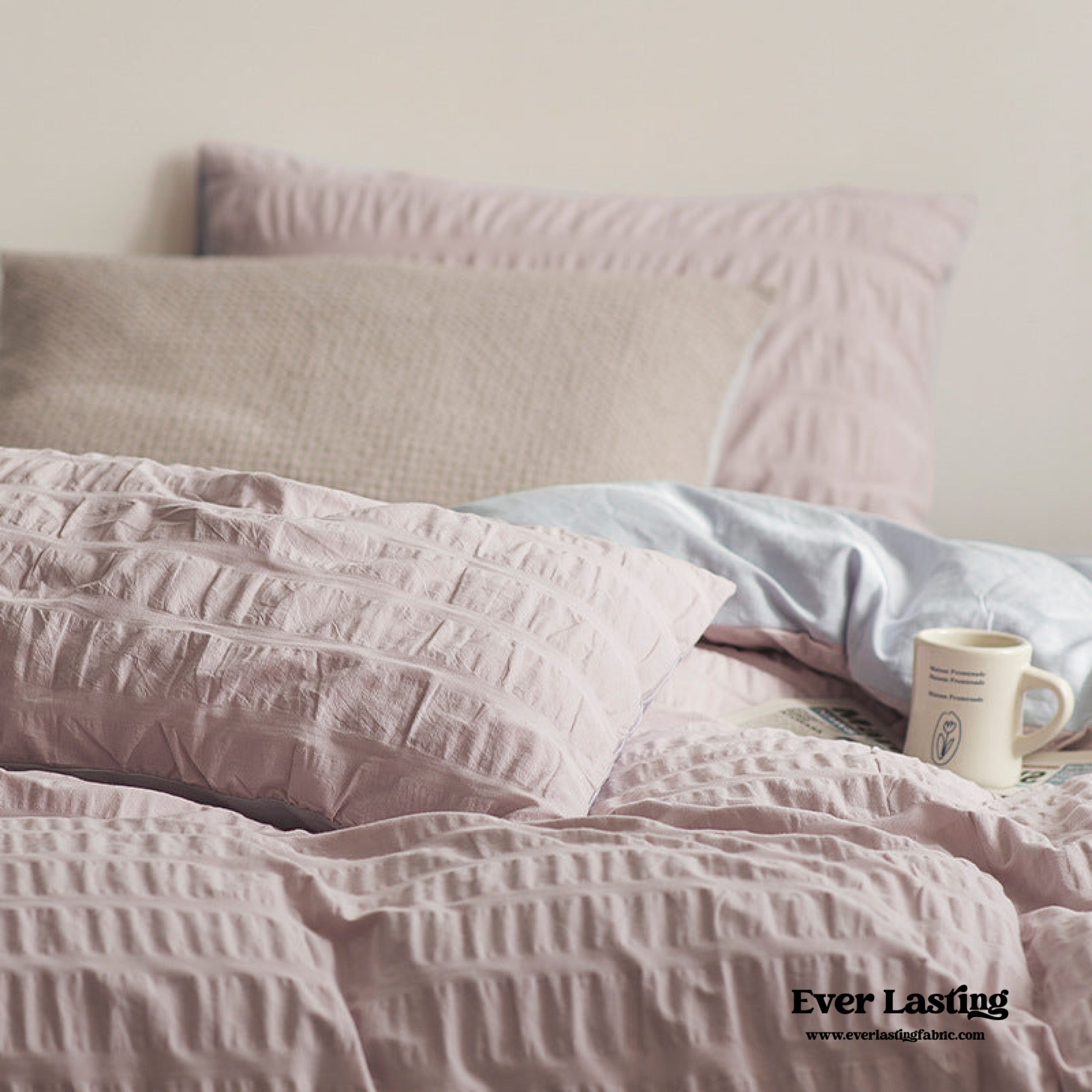 Minimal Bubble Textured Bedding Set - Blue
