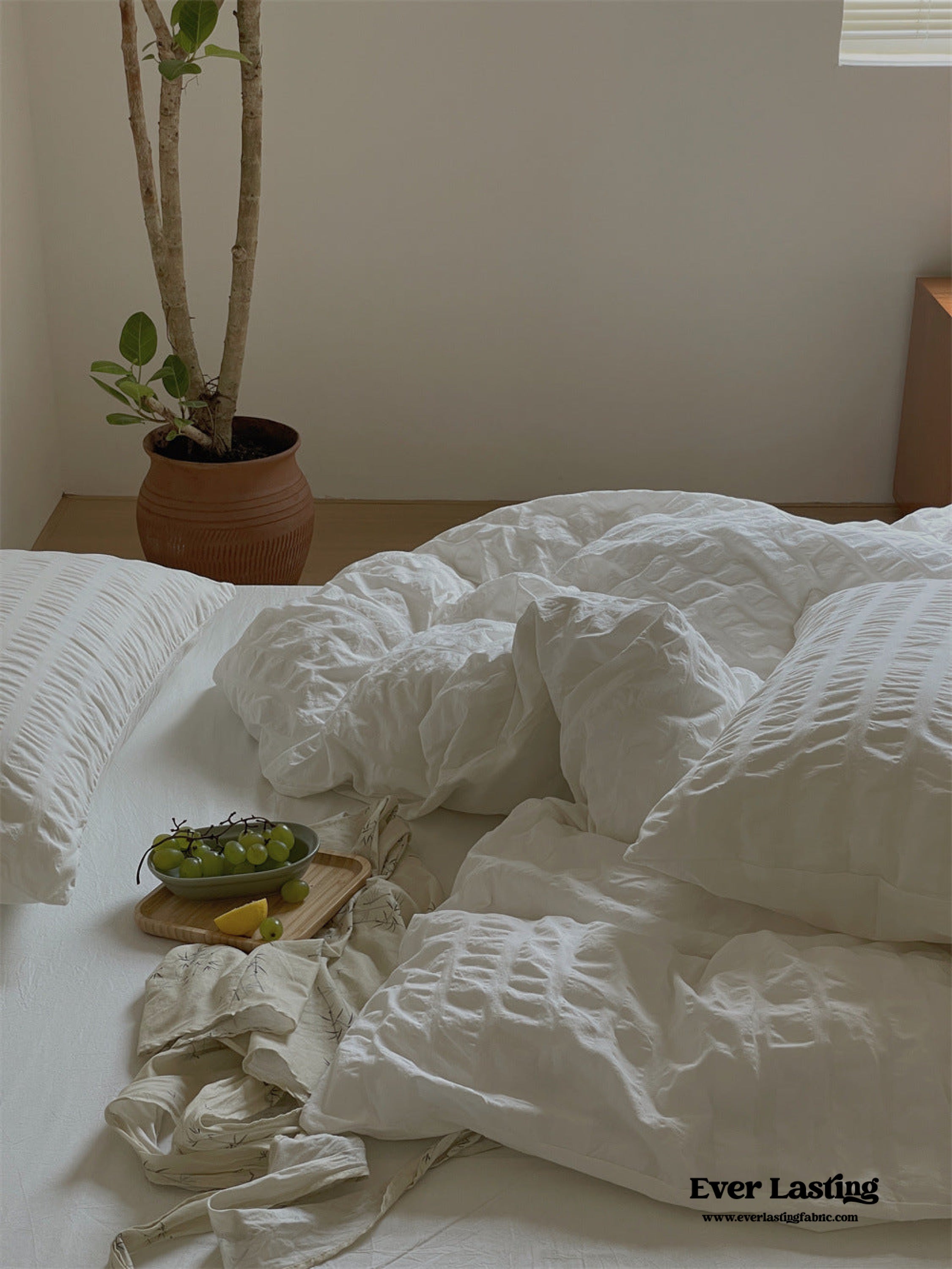 Minimal Bubble Textured Bedding Set - Blue