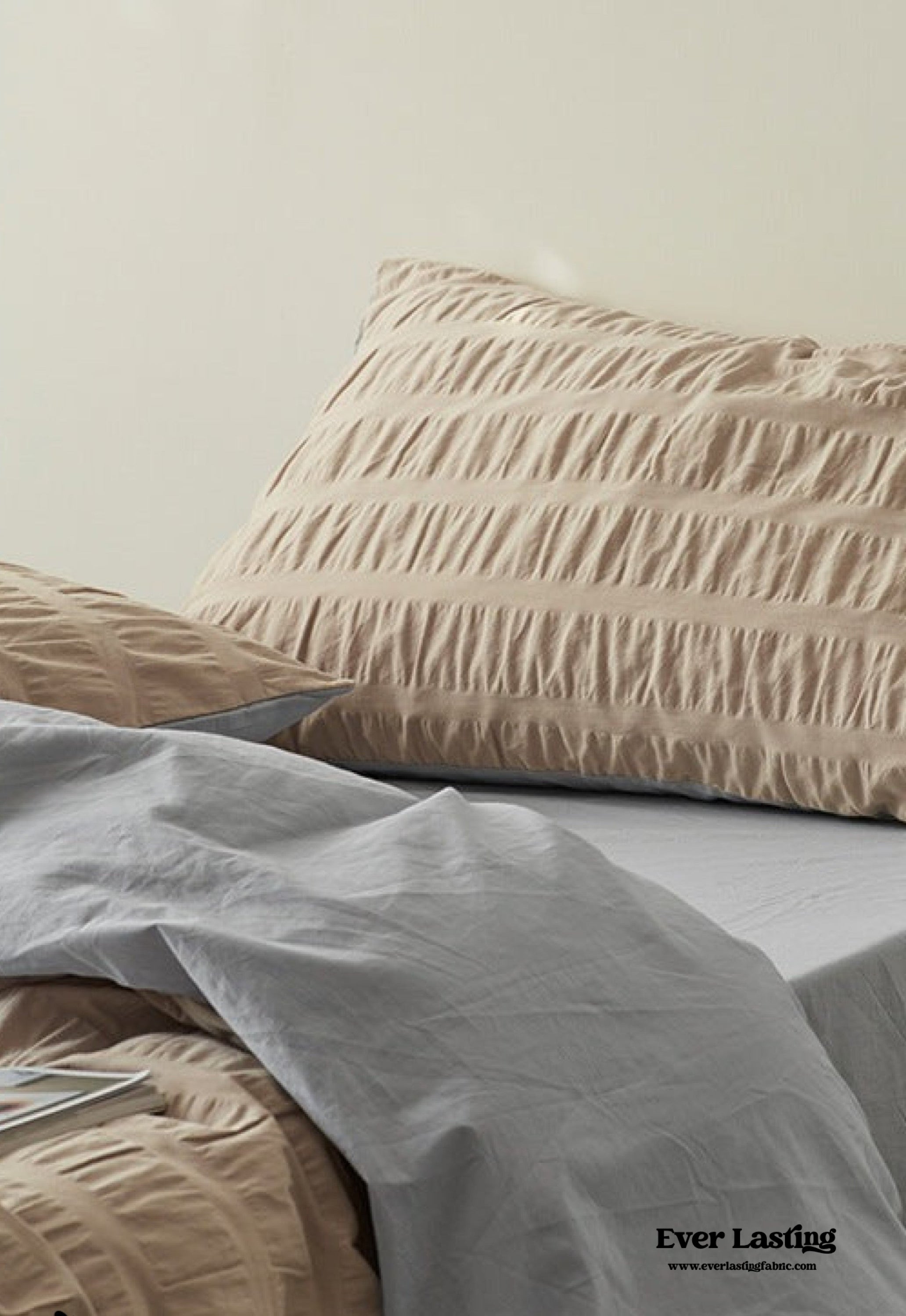 Minimal Bubble Textured Bedding Set - Blue