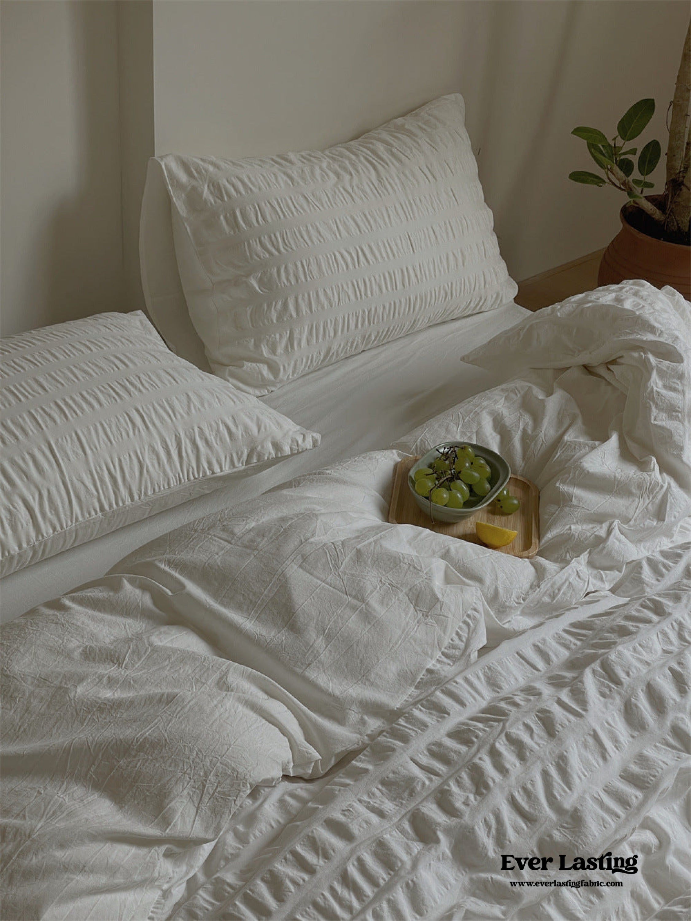 Minimal Bubble Textured Bedding Set - Blue