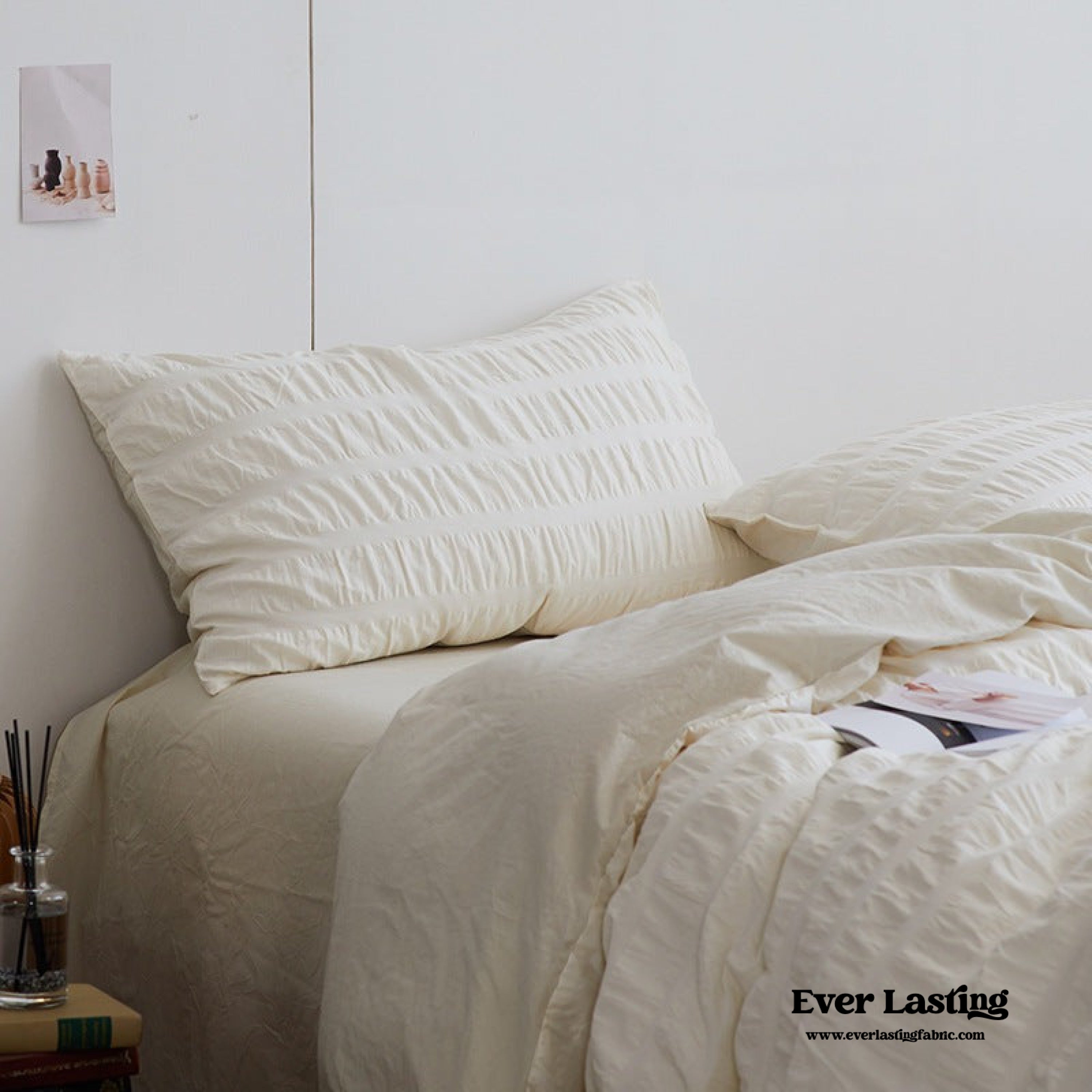 Minimal Bubble Textured Bedding Set - Blue