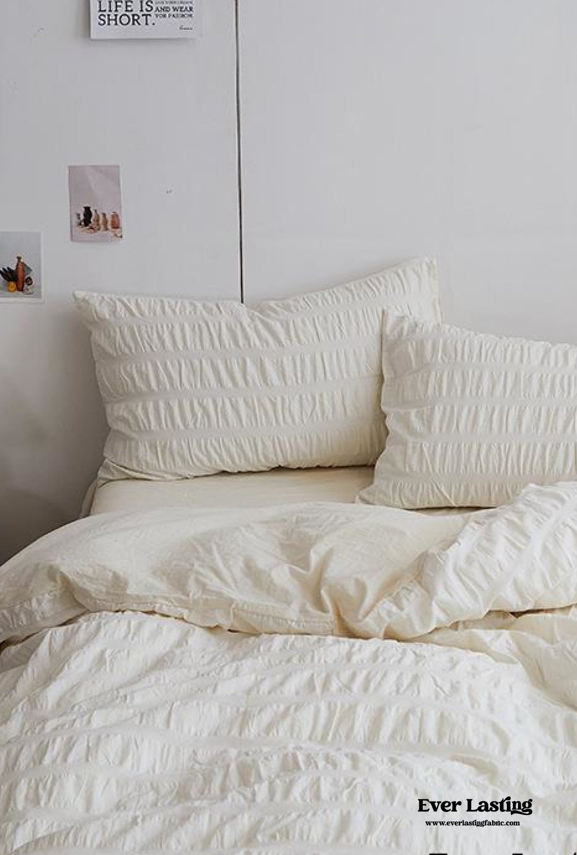 Minimal Bubble Textured Bedding Set - Blue