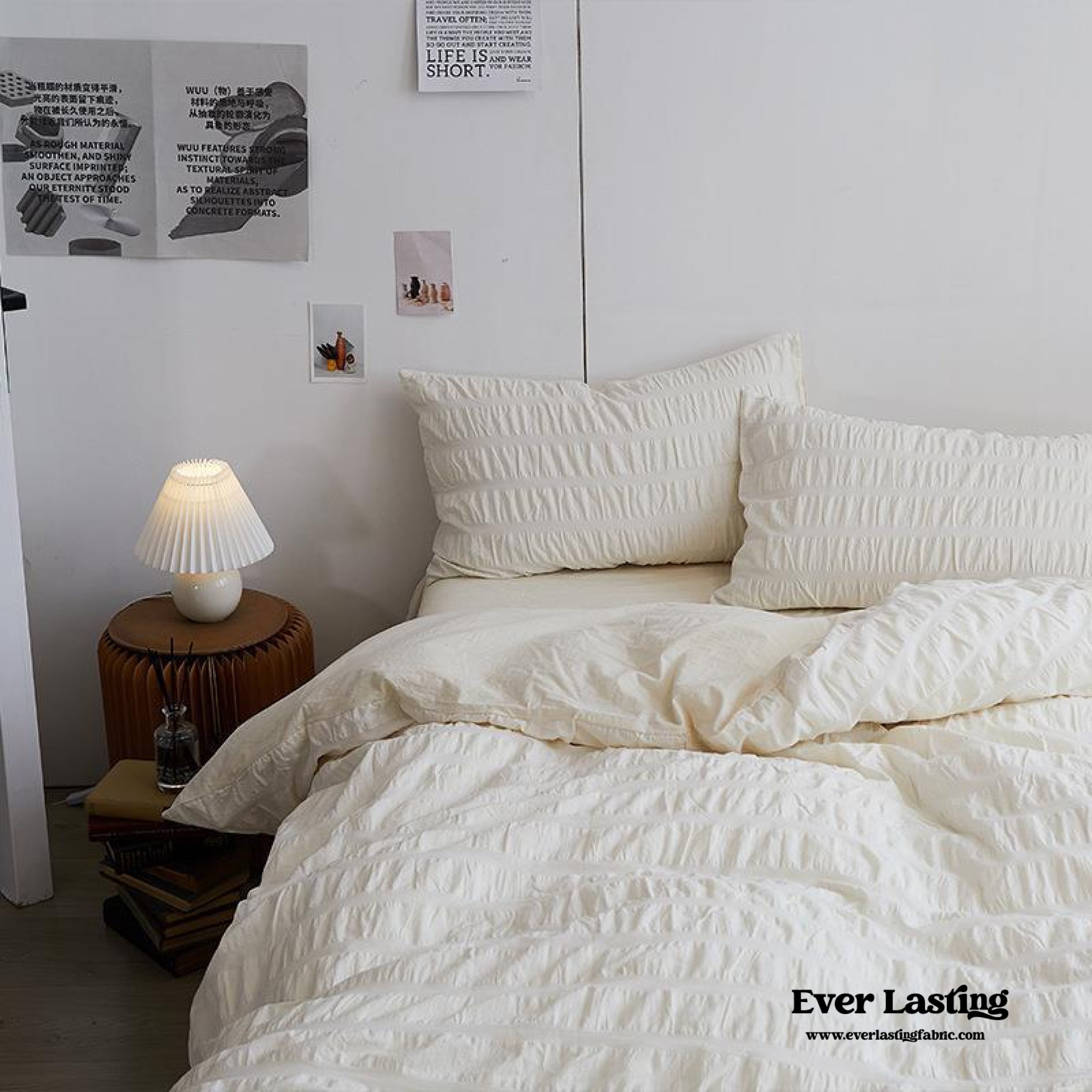 Minimal Bubble Textured Bedding Set - Blue