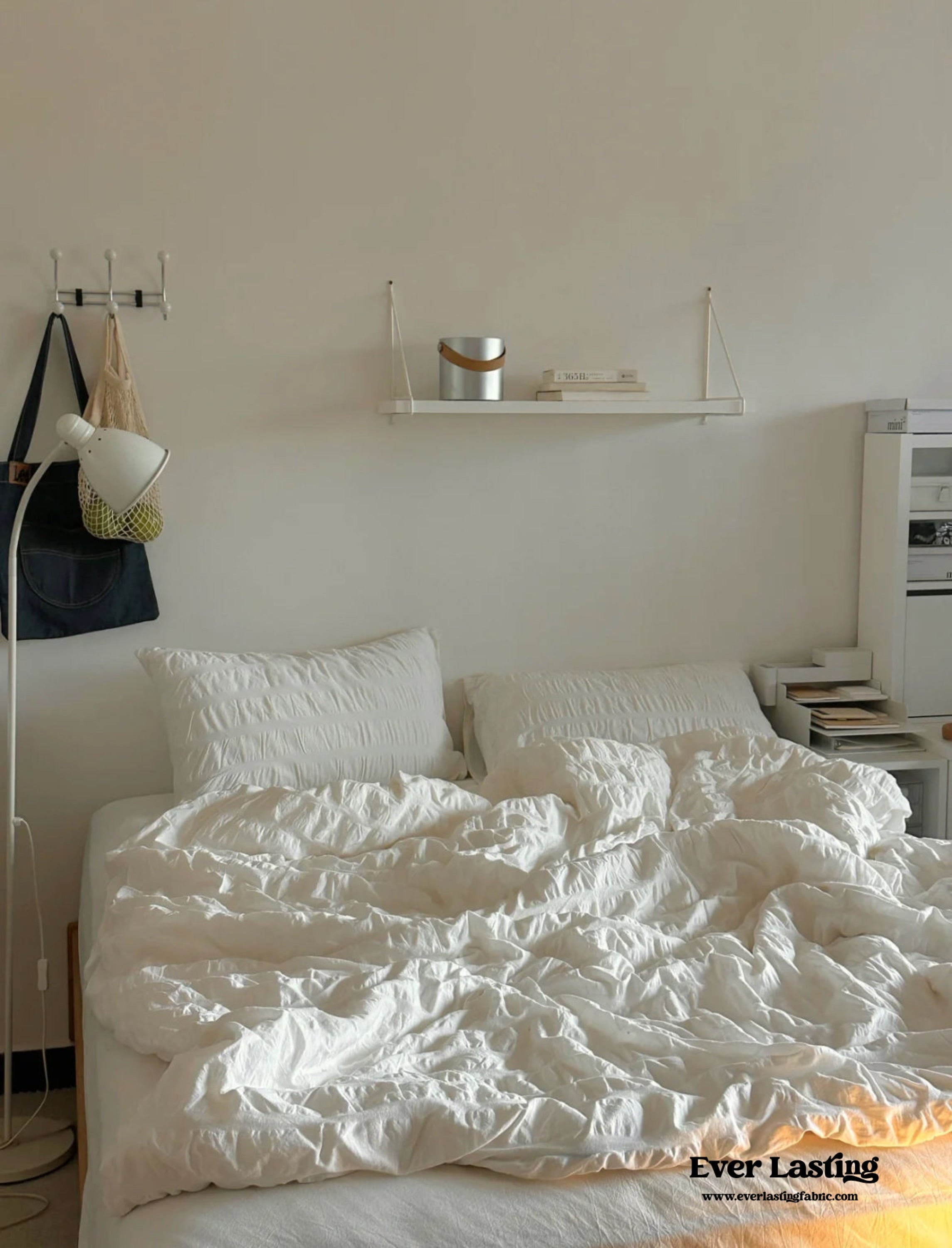 Minimal Bubble Textured Bedding Set - Blue